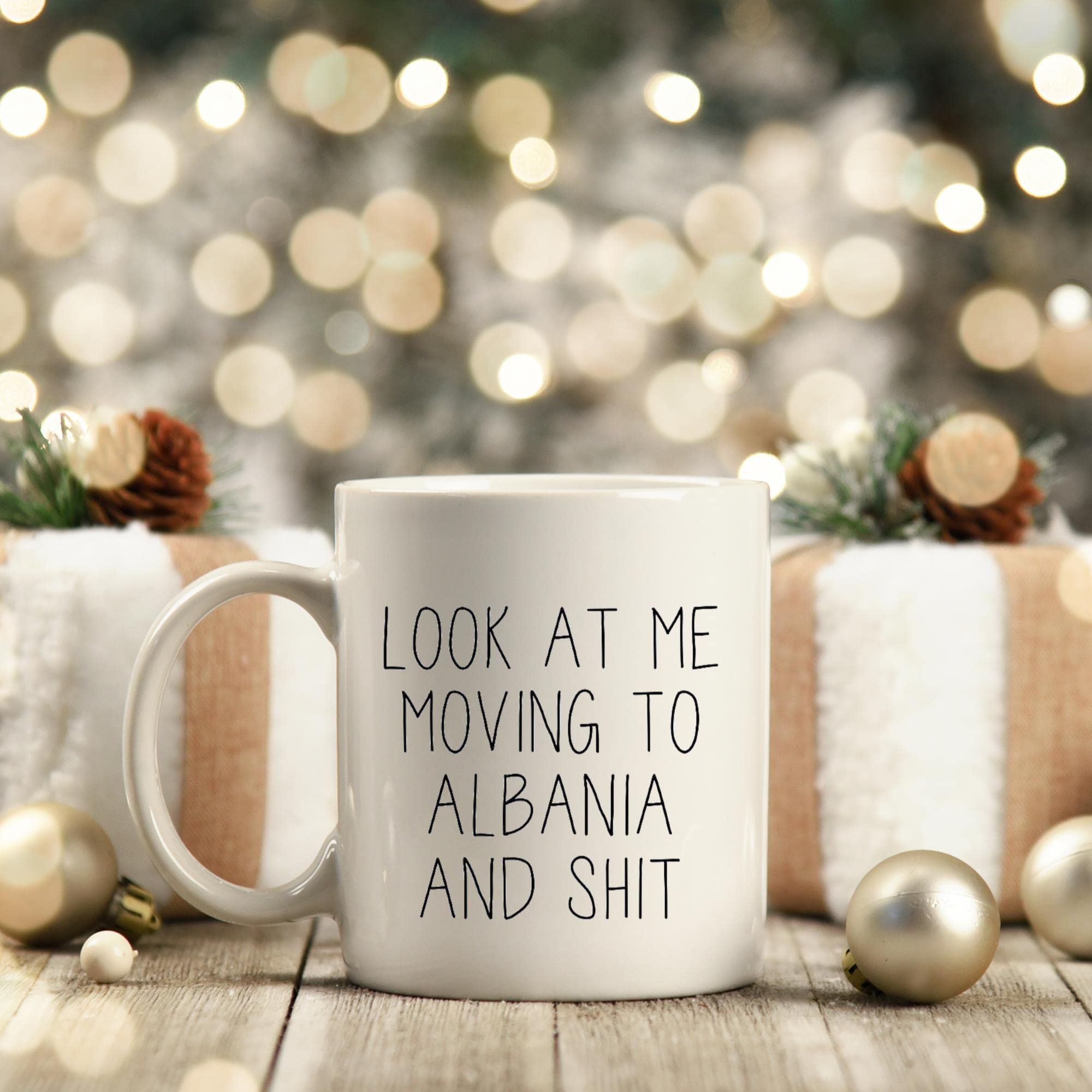 Moving to Albania Gift Set - Funny Albania Travel Coffee Mug & Keepsake Cup for Men & Women - Perfect Housewarming, Birthday & Farewell Present for Friends Moving Abroad - Great for New Home, Office Decor & Travel Memories