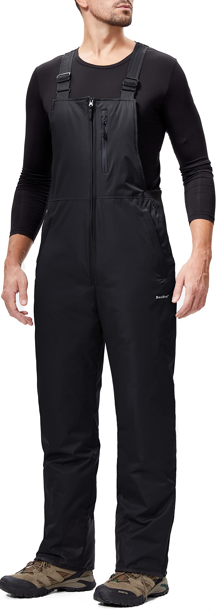 BenBoy Men's Waterproof Insulated Snow Bibs - Softshell Ski Pants with Ripstop Technology for Snowboarding & Winter Sports | Perfect for Skiing, Snowboarding & Cold Weather Outdoor Activities