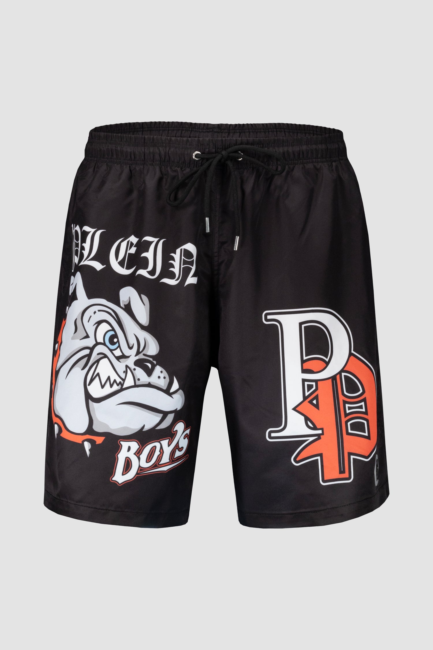 Philipp Plein Black Bulldogs Swim Trunks for Men - Quick Dry Beach Shorts with Bulldog Print - Perfect for Pool Party, Vacation & Summer Swimming