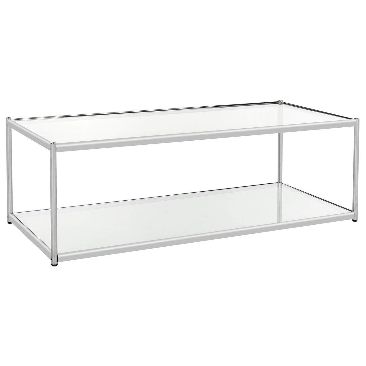 Safavieh Zola Chrome & Glass Rectangle Coffee Table - Modern Living Room Centerpiece for Home Decor & Entertaining