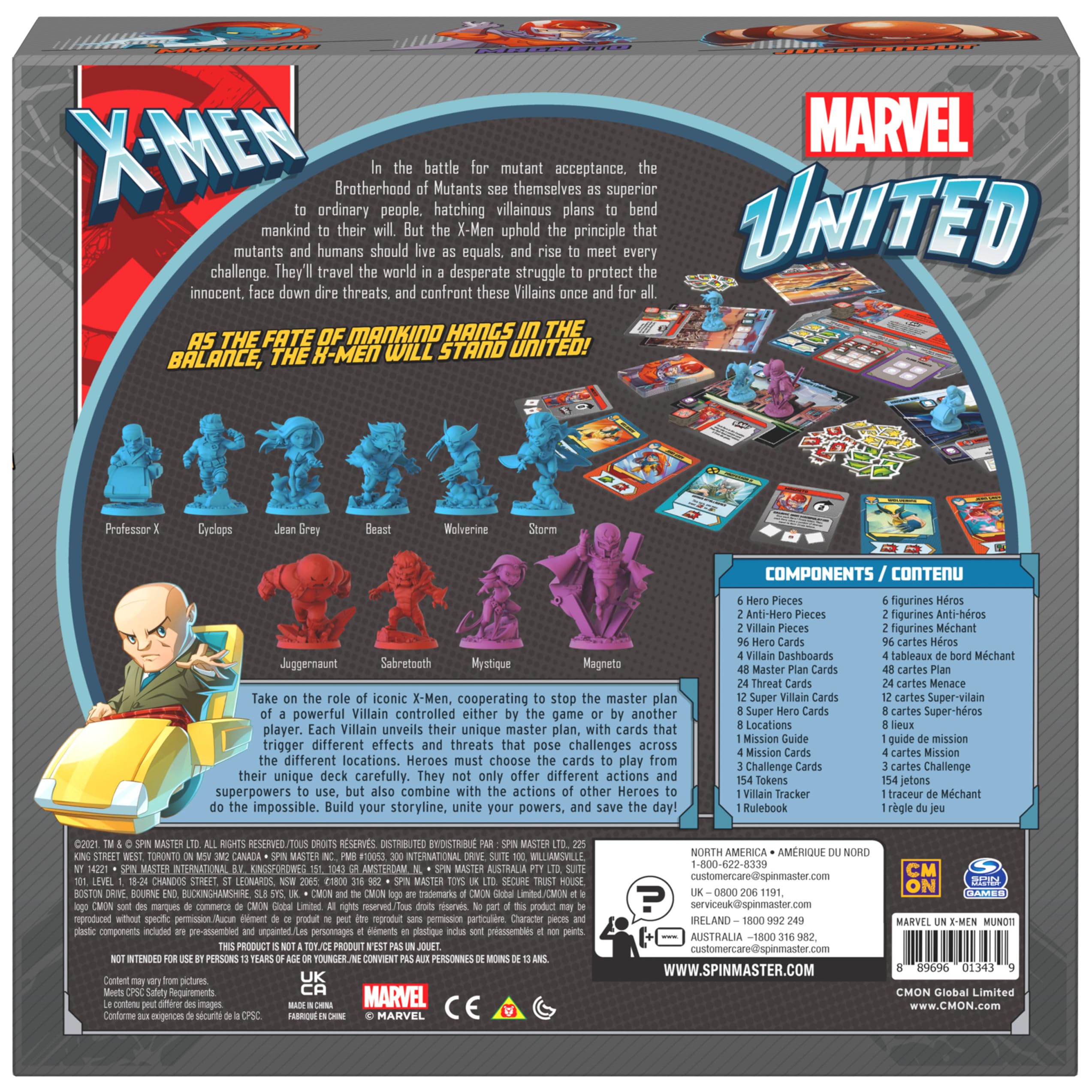 Spin Master Games Marvel United: X-Men Strategy Board Game with Collectible Figurines - 1-5 Players for Adults & Teens Age 14+ | Perfect for Marvel Fans, Game Nights & Superhero-Themed Parties