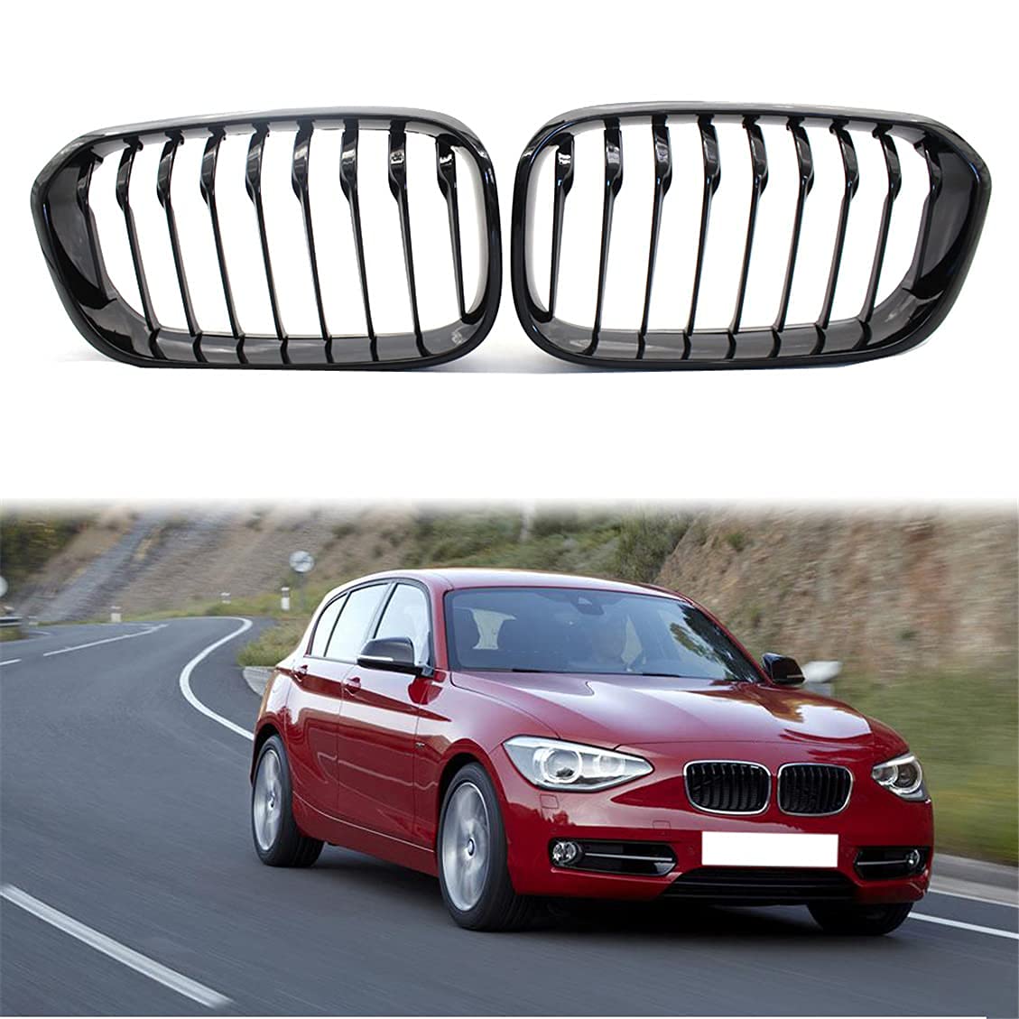 Handao-US Front Kidney Grill for BMW F20 118i 120i 125i 135i (2015-2017) | Gloss Black Grille Trim | Upgrade Your BMW's Style | Perfect for Car Enthusiasts & Customization Projects