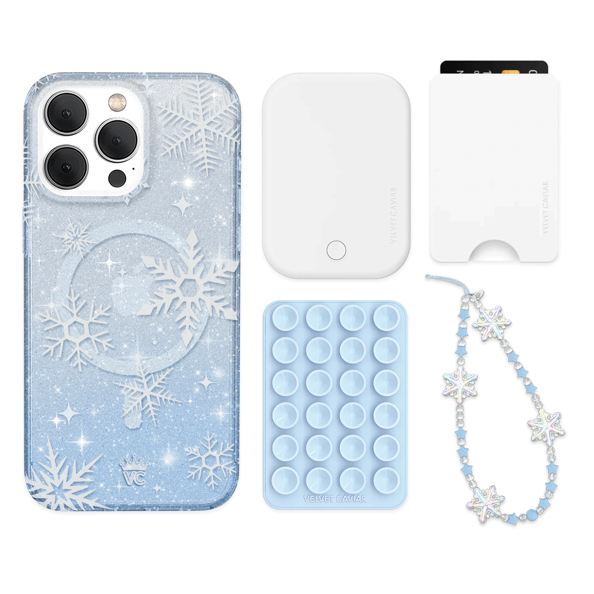 Snow Angel Glitter iPhone Case with Wallet - Stylish Protective Cover for iPhone 13/14/15 - Perfect for Everyday Use, Travel, and Gifts