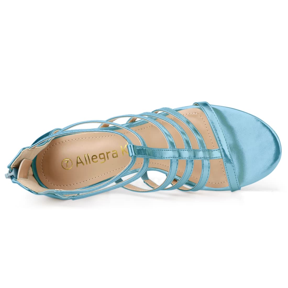 Allegra K Women's Strappy Gladiator Sandals with Chunky Heels - Fashionable Cage Design for Summer Outfits, Parties & Date Nights