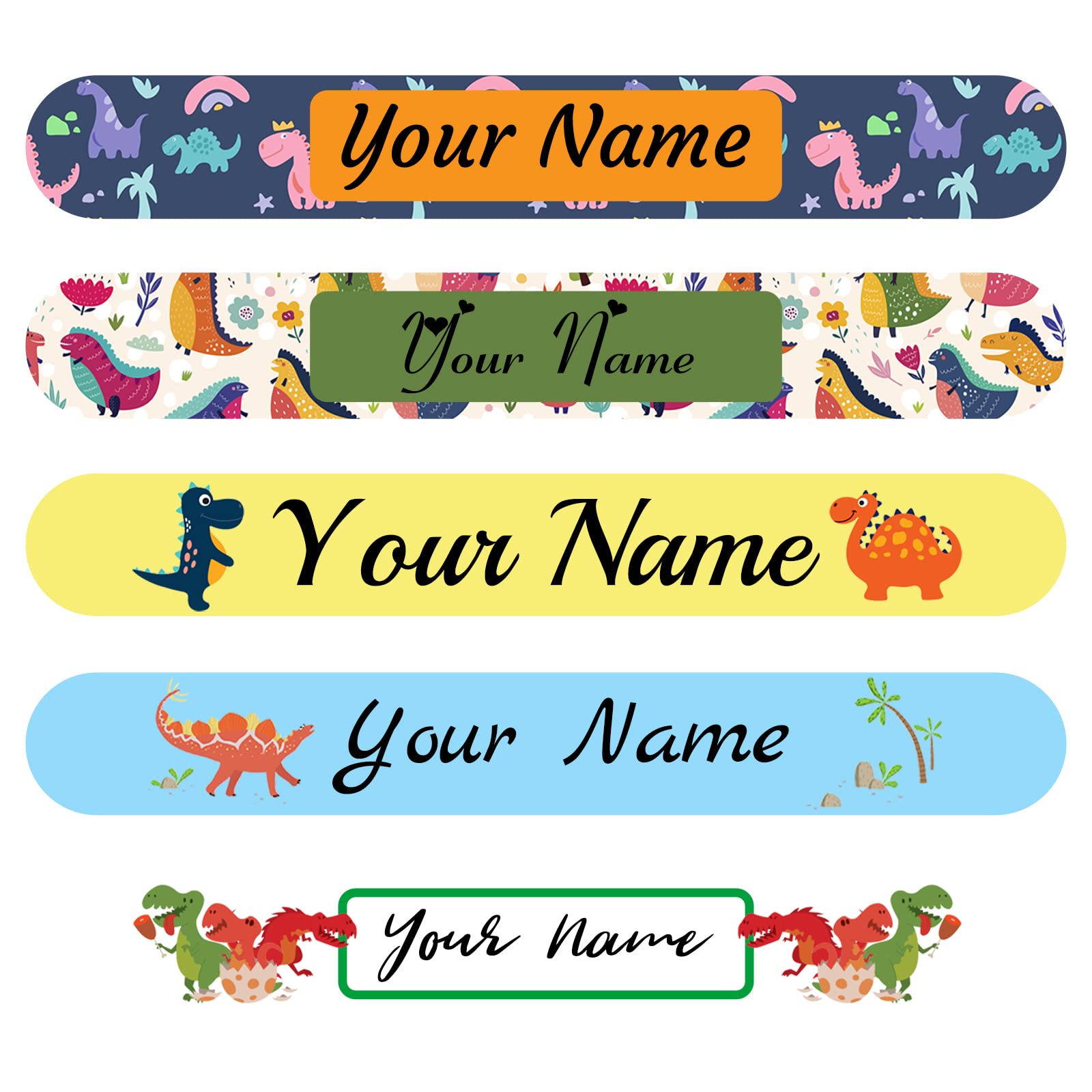 100 Pcs Custom Waterproof Name Stickers for Kids - Personalized Labels for School Supplies, Daycare Items & Water Bottles | Durable, Washable & Fun Designs for Organizing Kids' Belongings