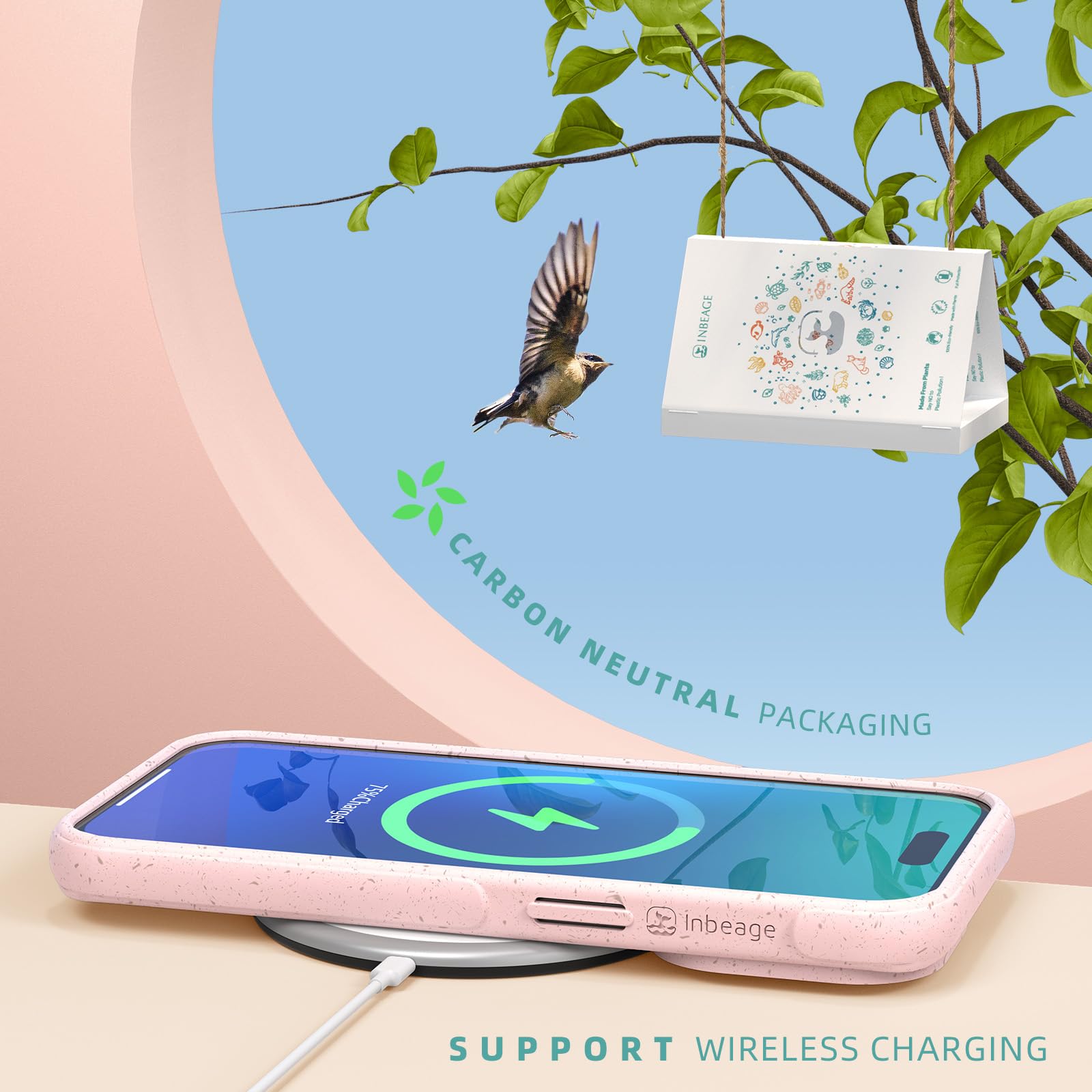 Eco-Friendly Plant-Based iPhone 15 Pro Case (6.1 Inch) - Cute Star Pattern Matte Cover for Women & Girls | Perfect Gift for Nature Lovers & Daily Protection