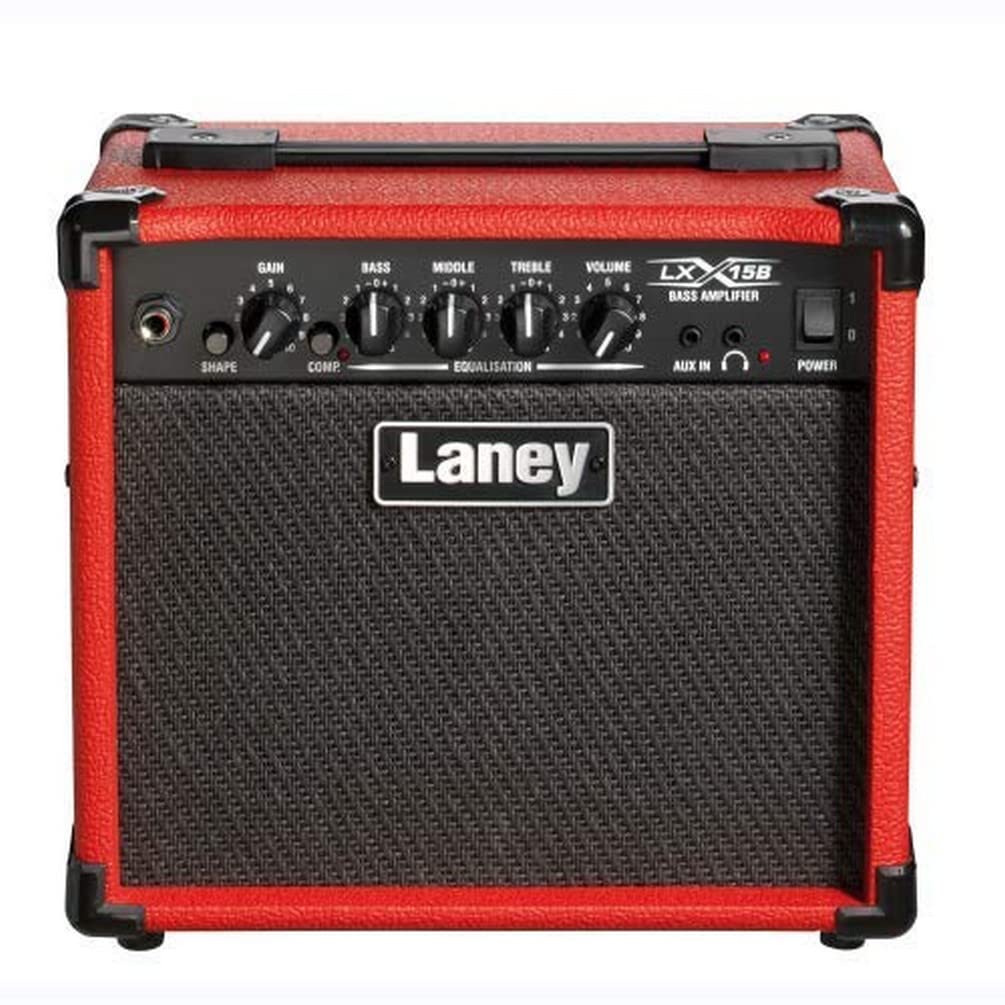 Laney LX15B-RED 15W Bass Guitar Combo Amplifier with 2x5