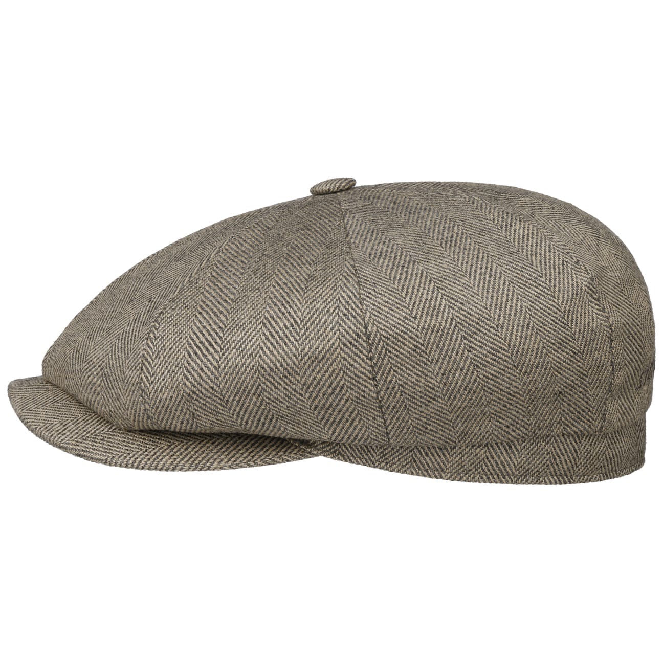 Stetson Hatteras Organic Herringbone Flat Cap for Men - Classic Wool Newsboy Hat for Outdoor Activities, Travel & Casual Wear