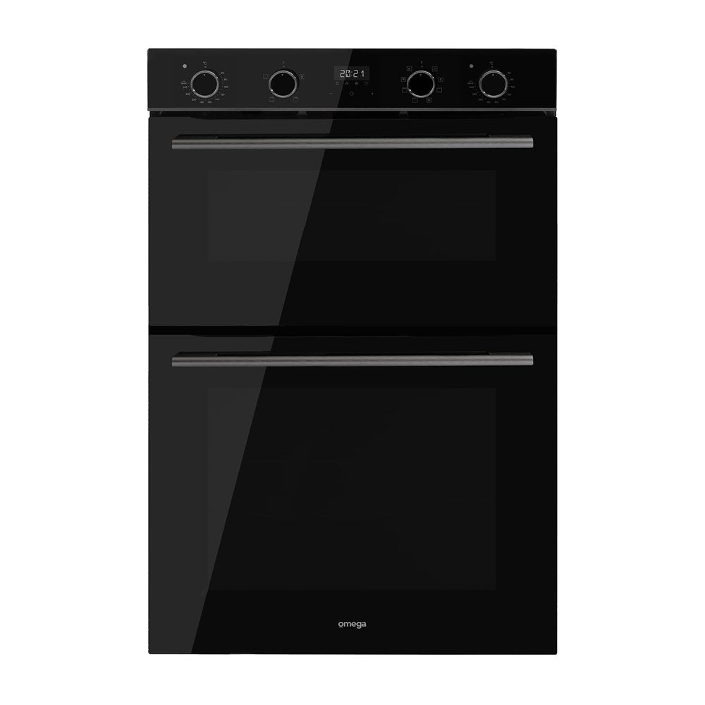 60cm Omega 12 Function Double Oven in Midnight Black (ODO6012M) - Perfect for Large Family Cooking & Holiday Baking