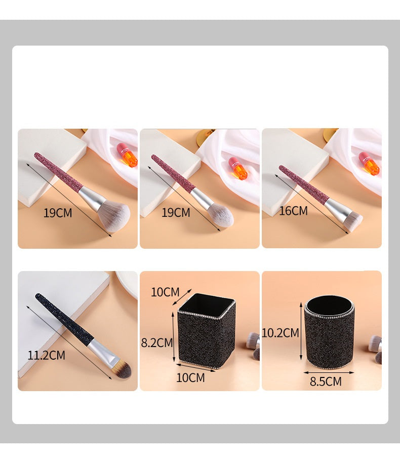 Premium Diamond-Encrusted Makeup Brush Set - Ultra Soft Bristles for Flawless Foundation & Blending - Perfect for Professional Makeup Artists & Home Beauty Routines