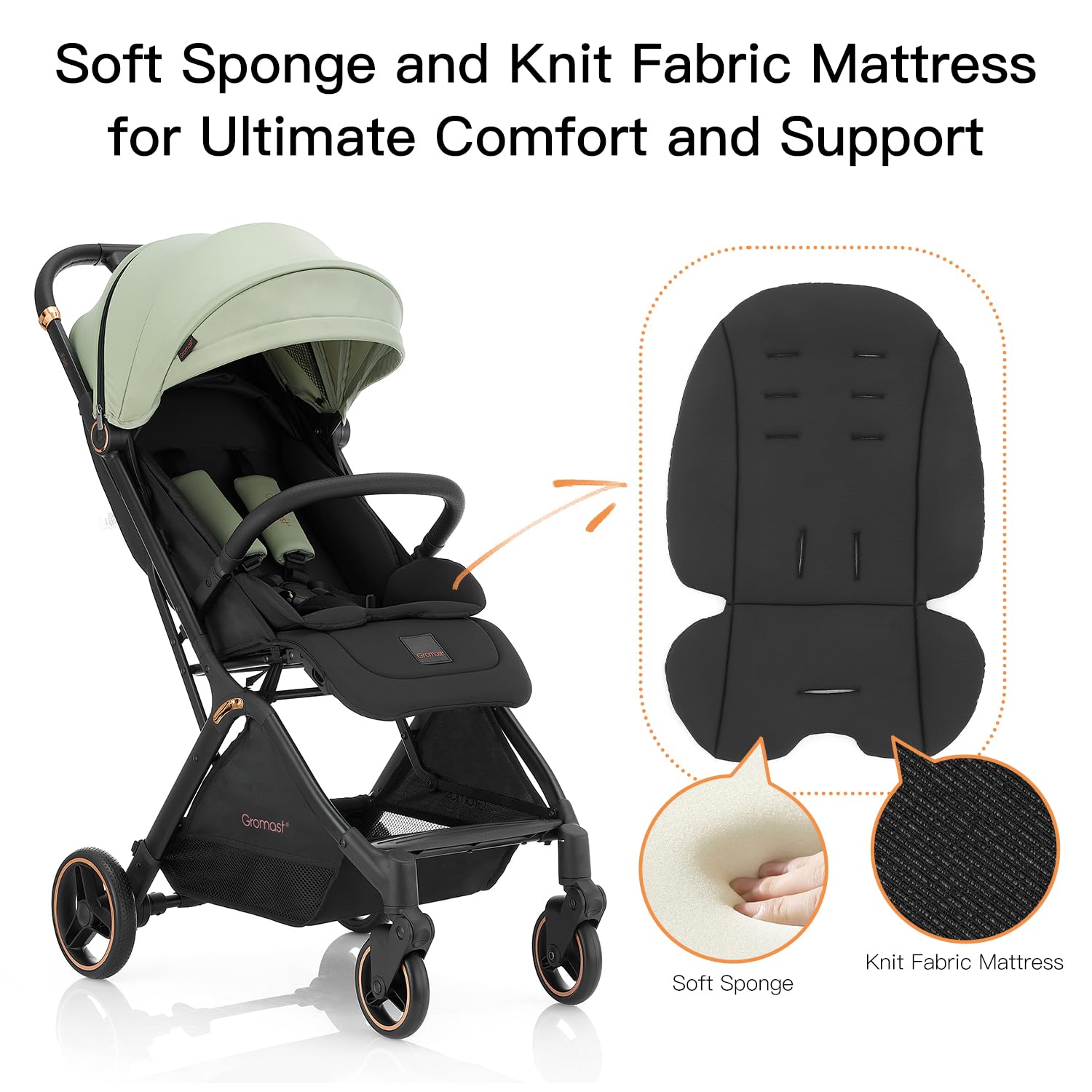 Lightweight Gravity Folding Baby Stroller - Adjustable Backrest & UV Protection Canopy for Toddlers | One-Hand Automatic Fold Travel Stroller | Perfect for Air Travel, Shopping & Daily Walks (Green)