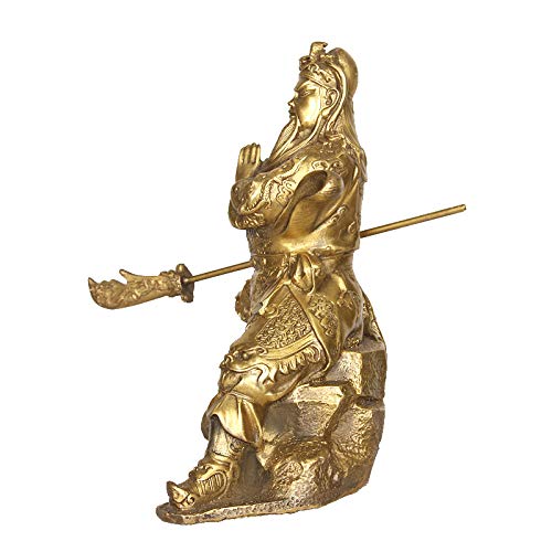 9.5 Inch Chinese General Guan Yu Statue - Lucky Charm Figurine for Office Desk Decor, Home Altar & Feng Shui Blessing