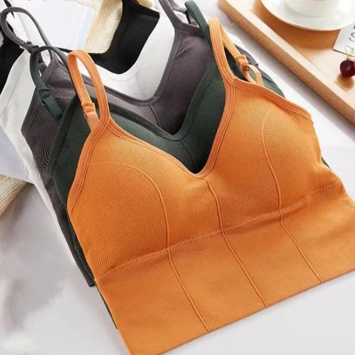 Arabella Stretchy Seamless Padded Sports Bra for Women - High Support Workout Top for Running, Yoga & Gym - Comfortable Breathable Activewear