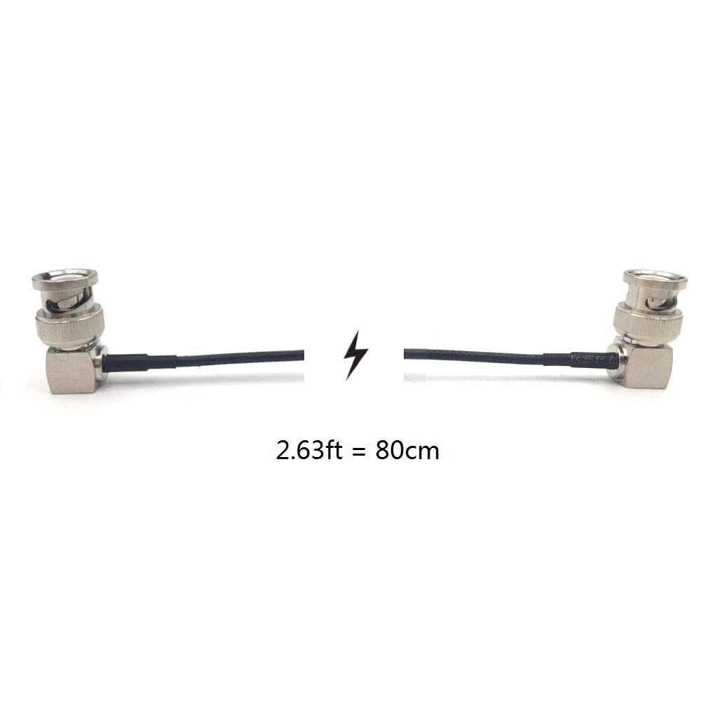 3G 50Ohm HD-SDI Cable Male to Male Right Angle Extension Cord (80cm/2.63ft) for Blackmagic BMCC BMPC Hyperdeck Cameras - Professional Video Production & Live Streaming Accessory
