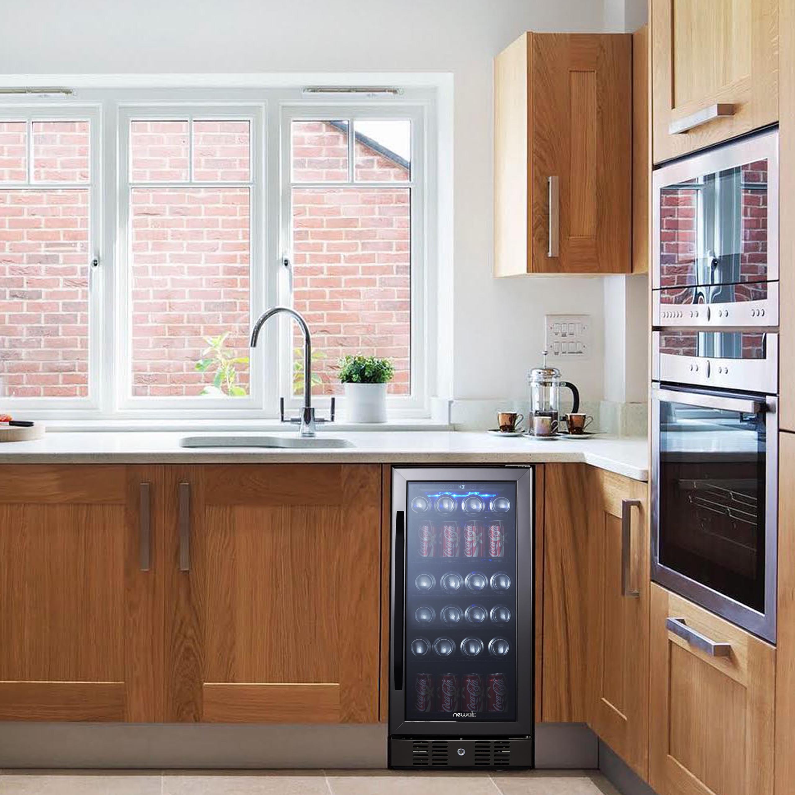 Newair® 96 Can Built-In Black Beverage Refrigerator - Perfect for Home Bars, Offices, and Entertaining Spaces