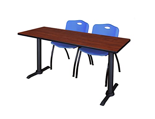 Regency Cain 72-inch Cherry Wood Training Table and M Chair Set - Perfect for Home Office, Conference Room, or Classroom Use