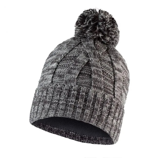 BUFF Blein Grey Knitted Fleece Hat - Warm Winter Beanie for Men & Women - Perfect for Skiing, Hiking, and Outdoor Activities