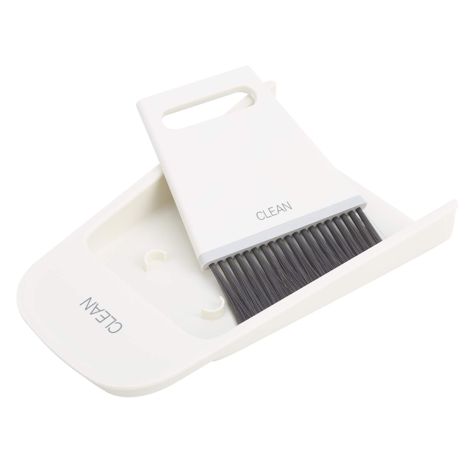 Lightweight Desktop Cleaning Tool & Broom Dustpan Set - High Hardness Household Cleaning Kit for Countertops, Keyboards, Tables & Cars (Off-White) | Perfect for Office, Home & Vehicle Maintenance