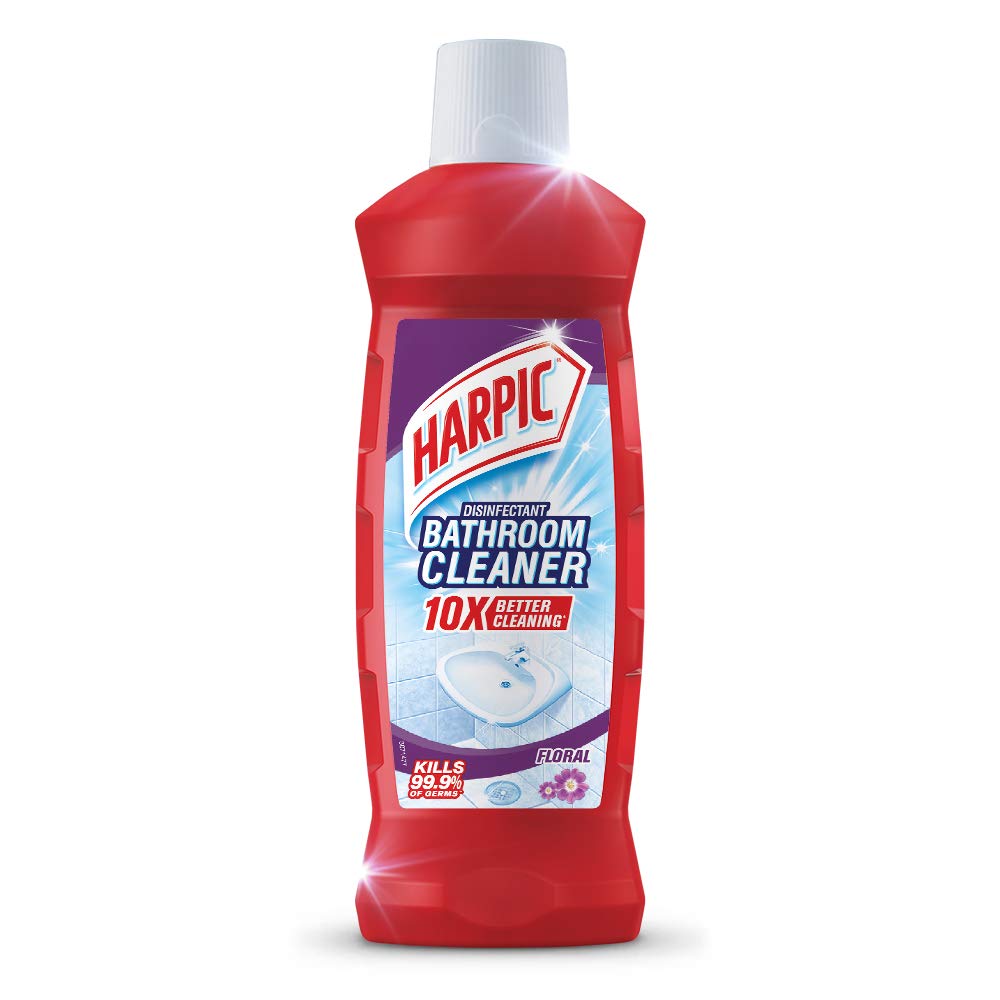 Harpic Disinfectant Bathroom Cleaner Liquid - Floral Scent, 500ml | Kills 99.9% Germs | India's #1 Toilet & Bathroom Cleaner | Perfect for Tiles, Sinks & Shower Areas