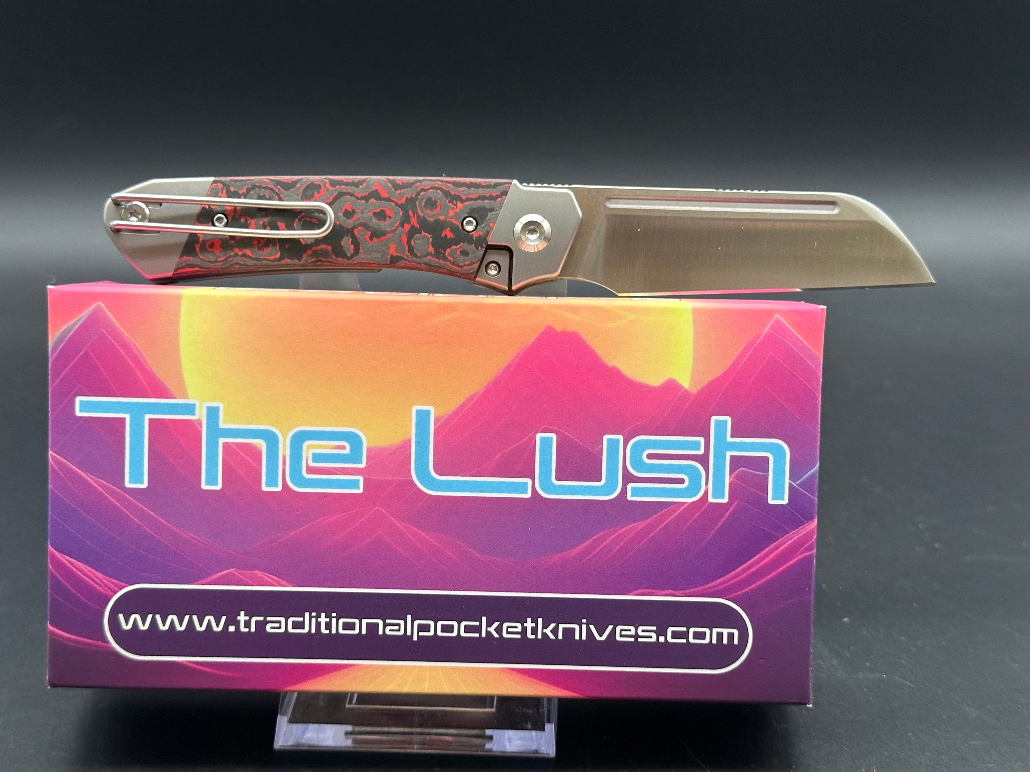 DIVO KNIVES EXCLUSIVE The Lush Fat Carbon Lava Flow Knife - Premium EDC Folding Pocket Knife for Outdoor, Camping, and Everyday Carry