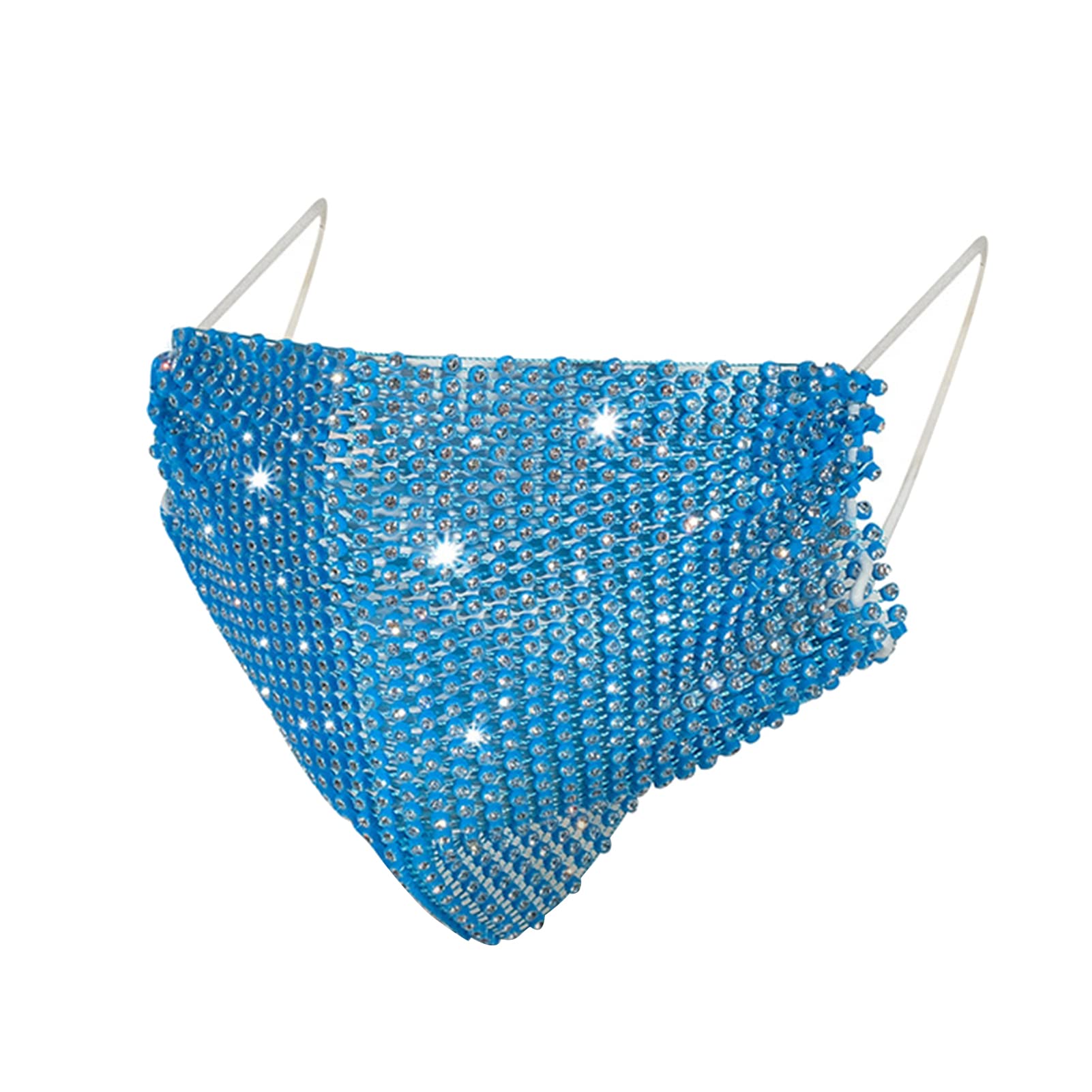 Sparkly Rhinestone Face Mask for Women - Reusable Glitter Bling Mesh Face Cover with Rhinestones | Perfect for Masquerade Parties, Halloween, Cosplay & Festive Events