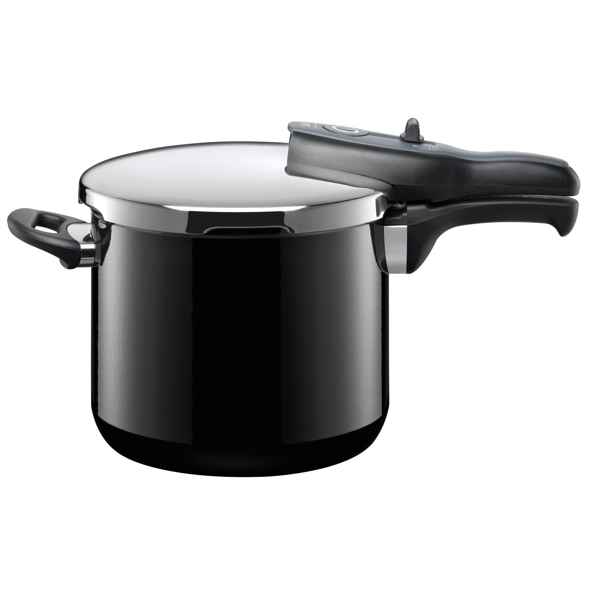Silit Sicomatic T-Plus 6.5L (22cm) Pressure Cooker with Silargan Ceramic Coating - Induction Compatible, 3 Cooking Levels & One-Handed Control - Perfect for Fast Cooking, Meal Prep & Healthy Eating (Black)