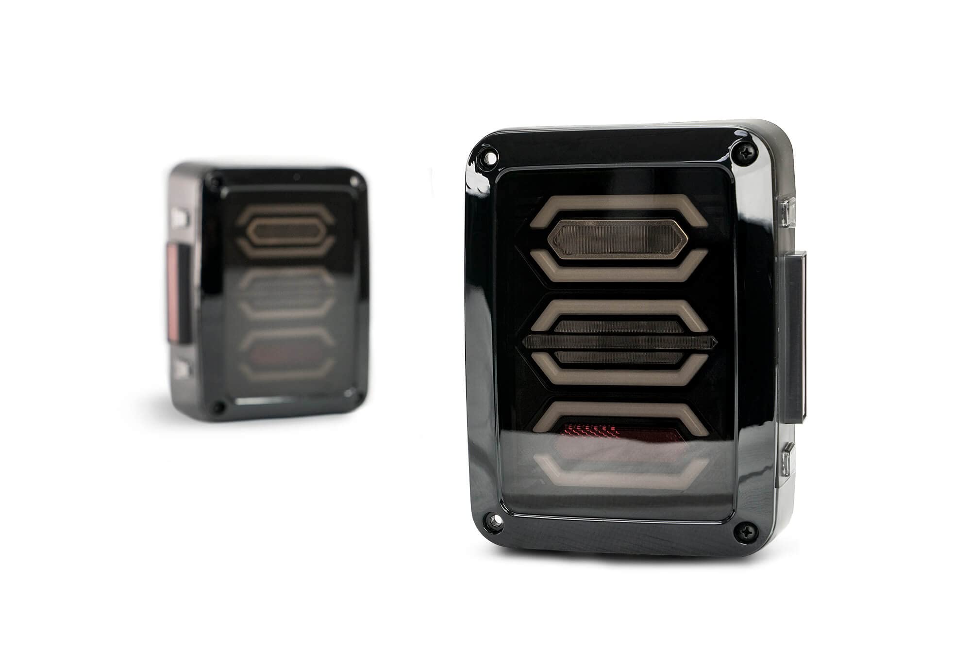 DV8 Offroad TLJK-02 LED Tail Lights for 2007-2018 Jeep Wrangler JK - Direct Fit Plug & Play Replacement - Dynamic Octagonal Light Pattern - Waterproof Off-Road LED Upgrade for Enhanced Night Visibility & Style
