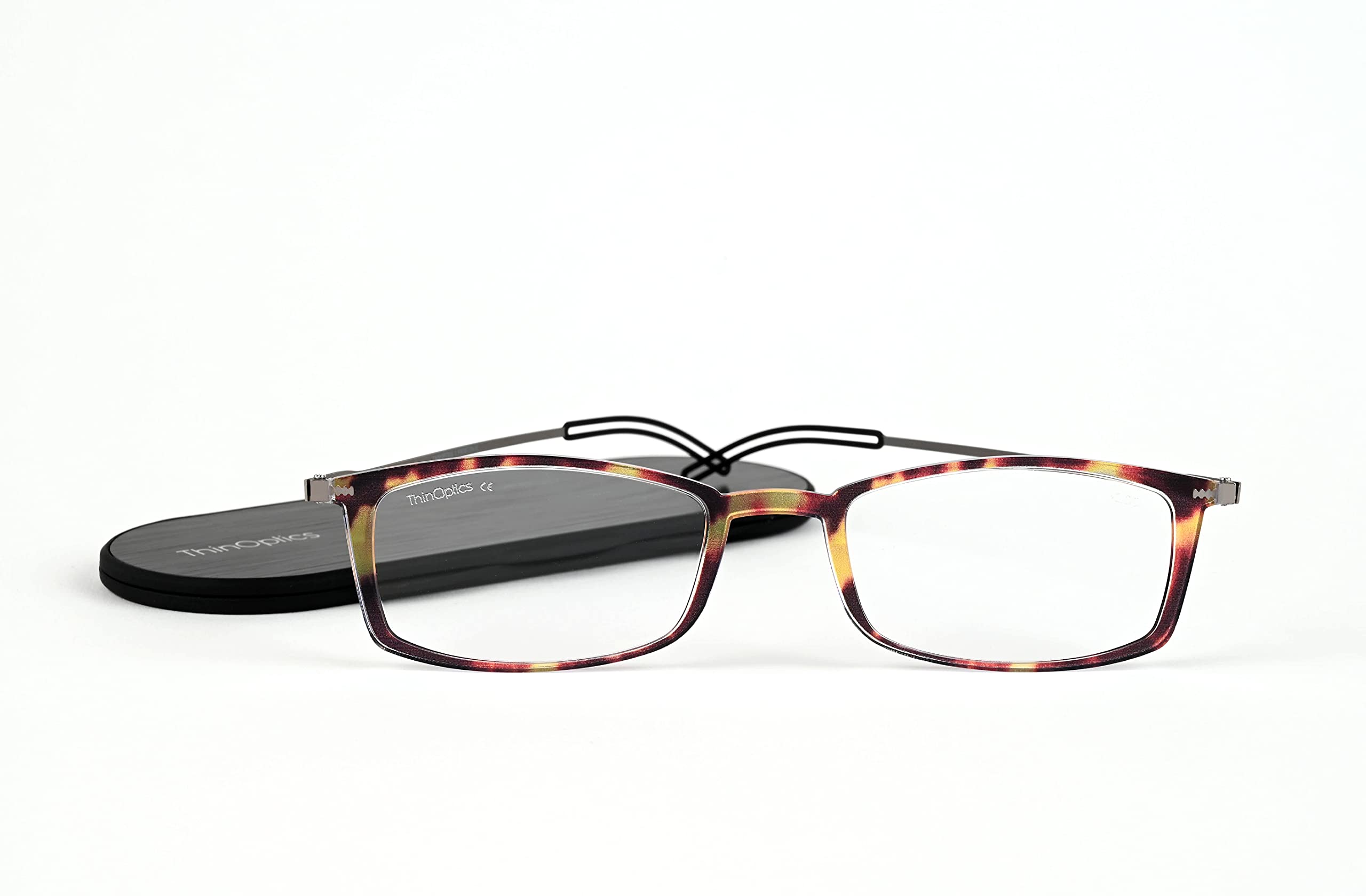 ThinOptics Frontpage Blue Light Blocking Computer Reading Glasses with Milano Aluminum Case - Reduce Eye Strain for Work, Gaming & Digital Screen Use