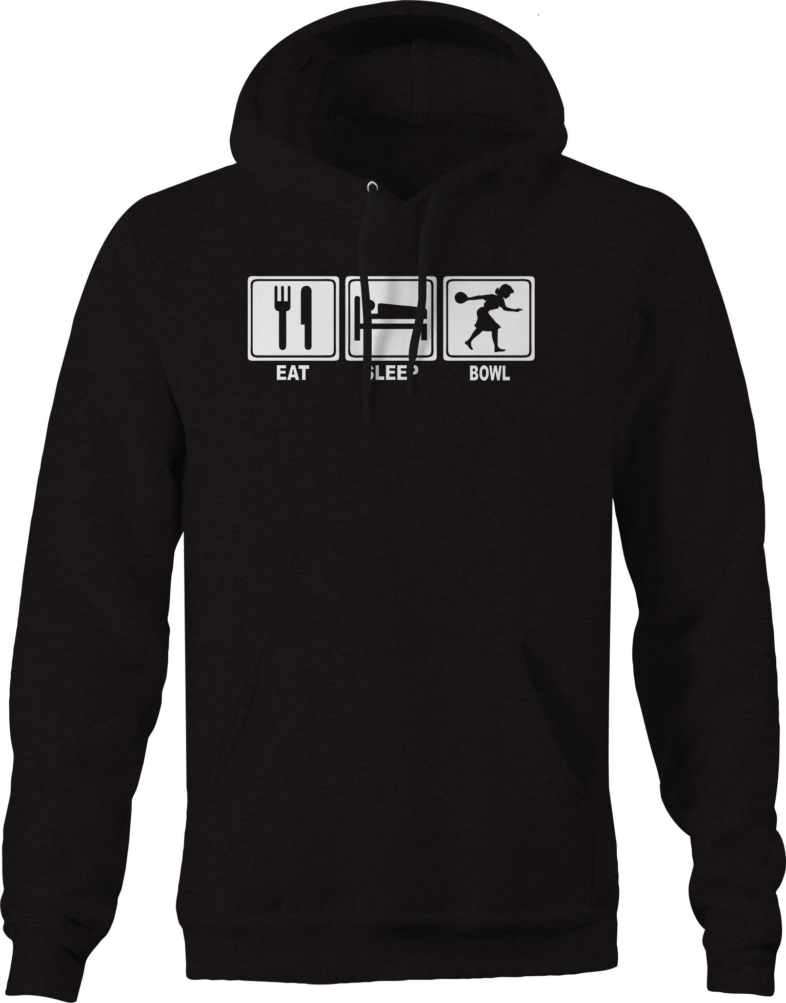 Eat Sleep Bowling Hoodie for Women & Men - Novelty Graphic Pullover Sweatshirt - Perfect for Bowling Enthusiasts, Casual Wear & Gifts