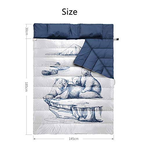 Polar Bear Double Sleeping Bag - Lightweight, Compact & Waterproof for Extreme Temperatures - Perfect for Camping, Hiking & Backpacking - Indoor & Outdoor Use for Adults & Kids