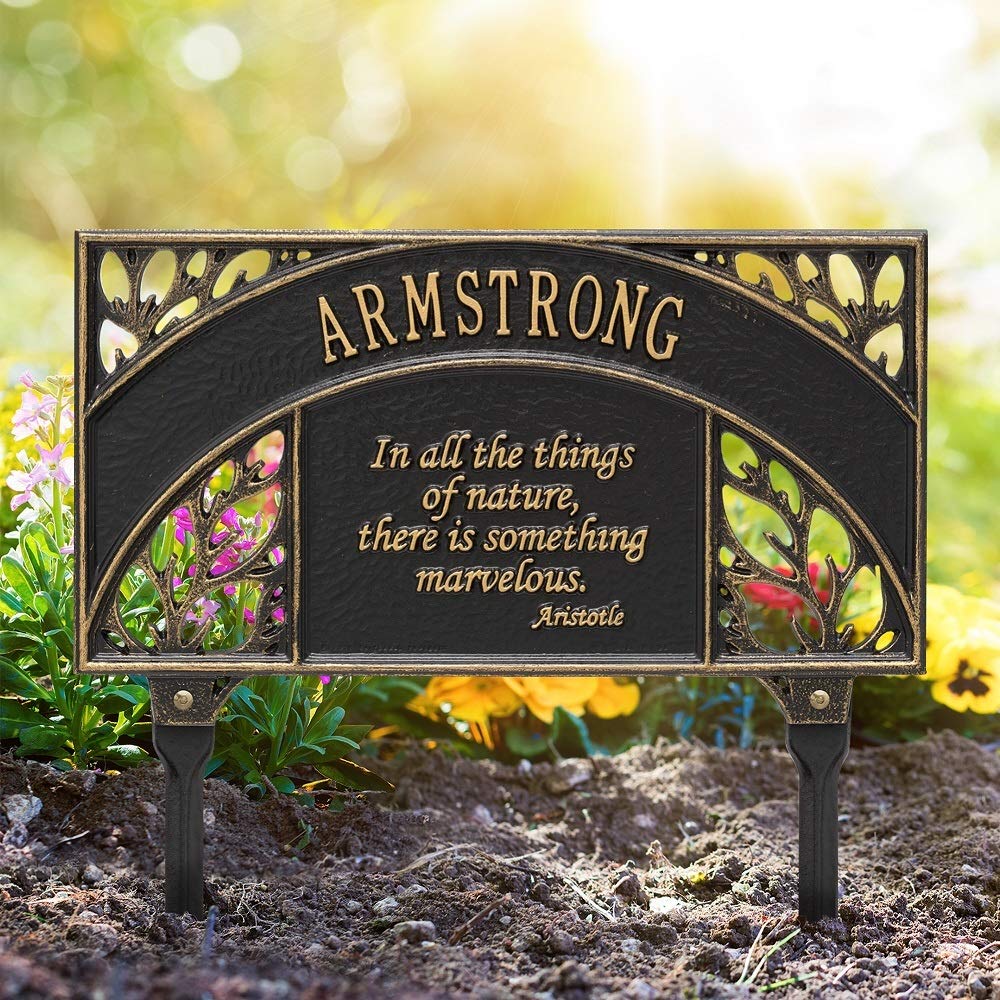 Custom Aristotle Quote Aluminum Garden Plaque - 16.75