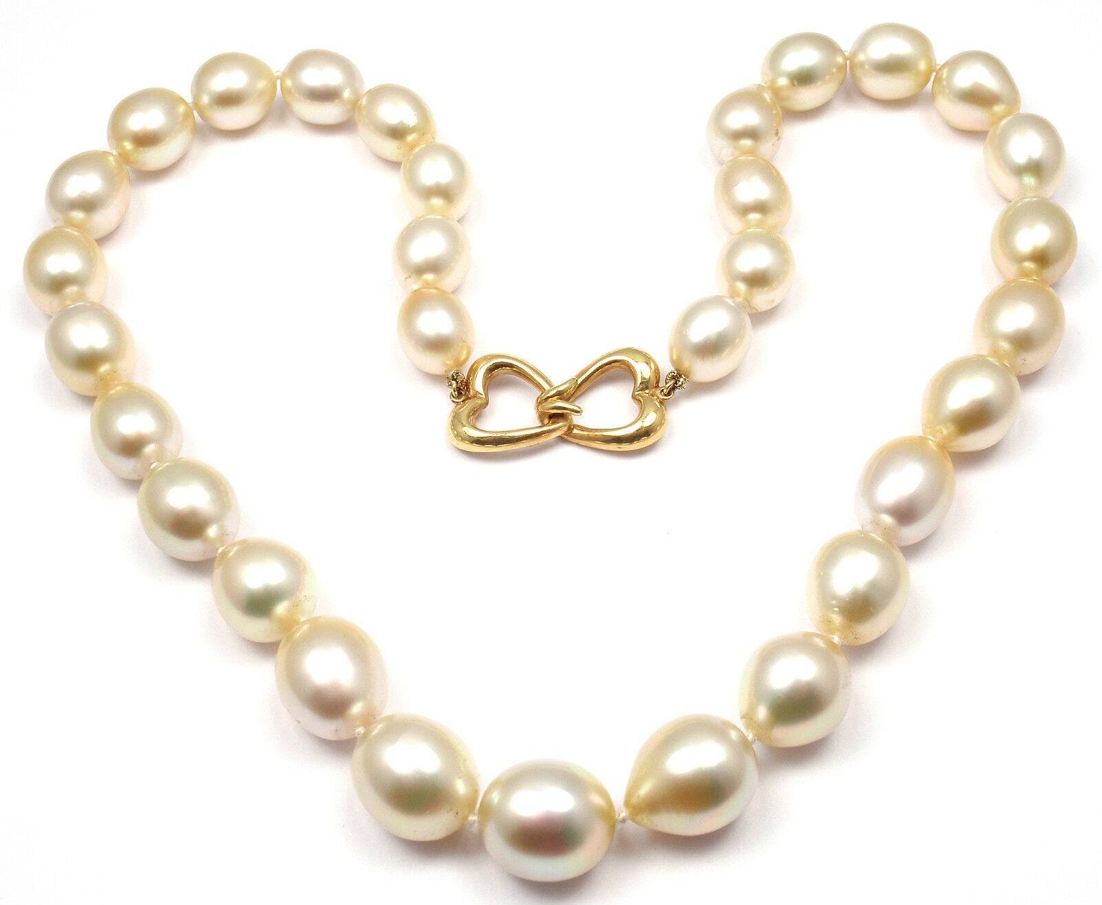 Authentic Andrew Clunn 18k Yellow Gold Golden Tahitian Pearl Necklace - Luxury Pearl Jewelry for Women, Elegant Gift for Anniversary, Wedding & Special Occasions