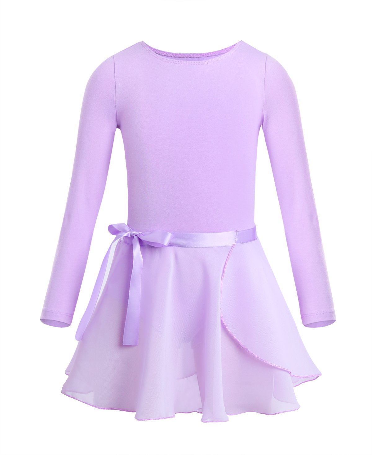 iiniim Girls Kids Long Sleeve Gymnastics Leotard Ballet Dance Dress with Sparkle Mesh Tutu Skirt - Perfect for Recital, Competition, Performance, Practice, Halloween & Birthday Party