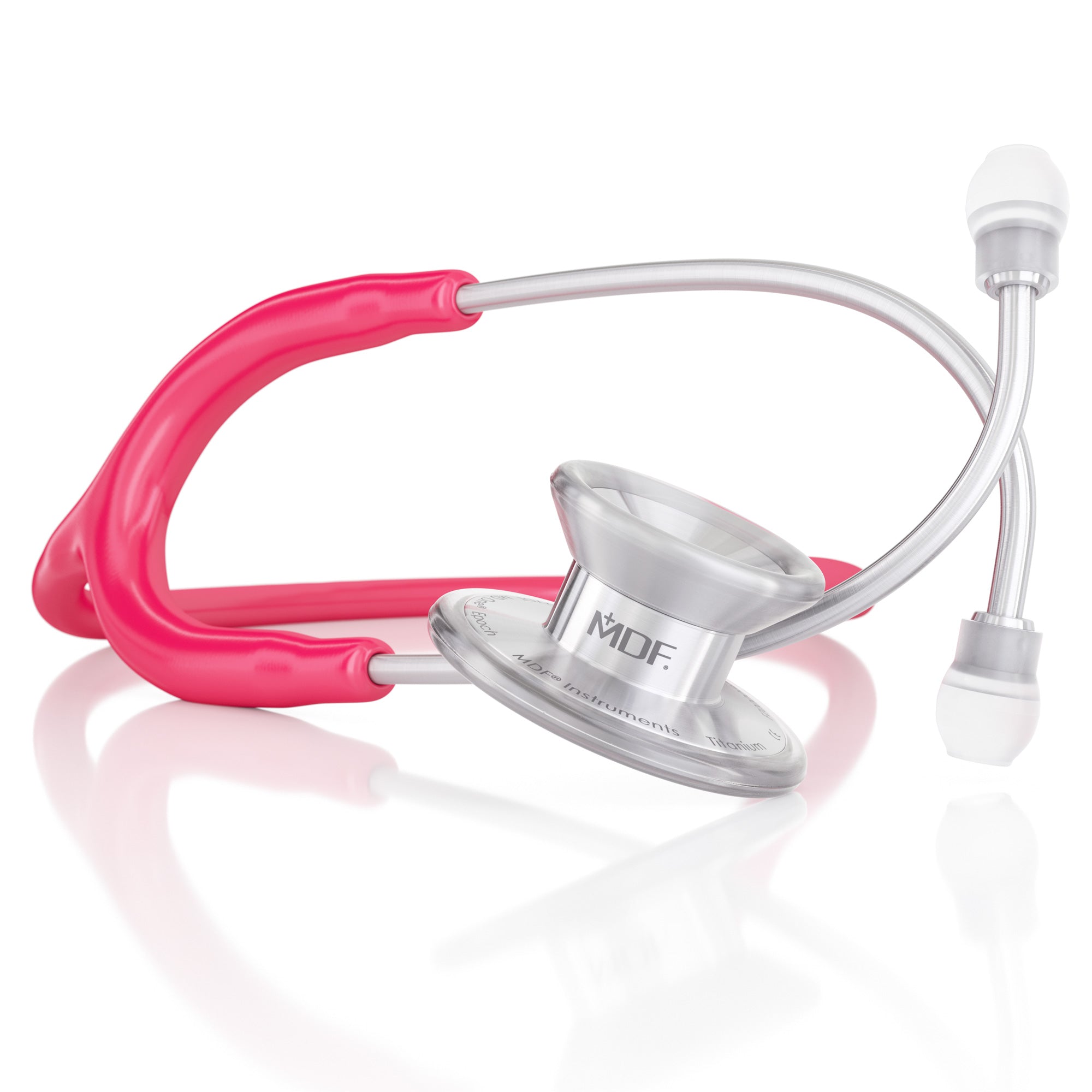 MD One® Epoch® Titanium Adult Stethoscope - Premium Medical Stethoscope for Doctors & Nurses - Raspberry Color - Ideal for Clinical Use, Patient Exams & Healthcare Professionals
