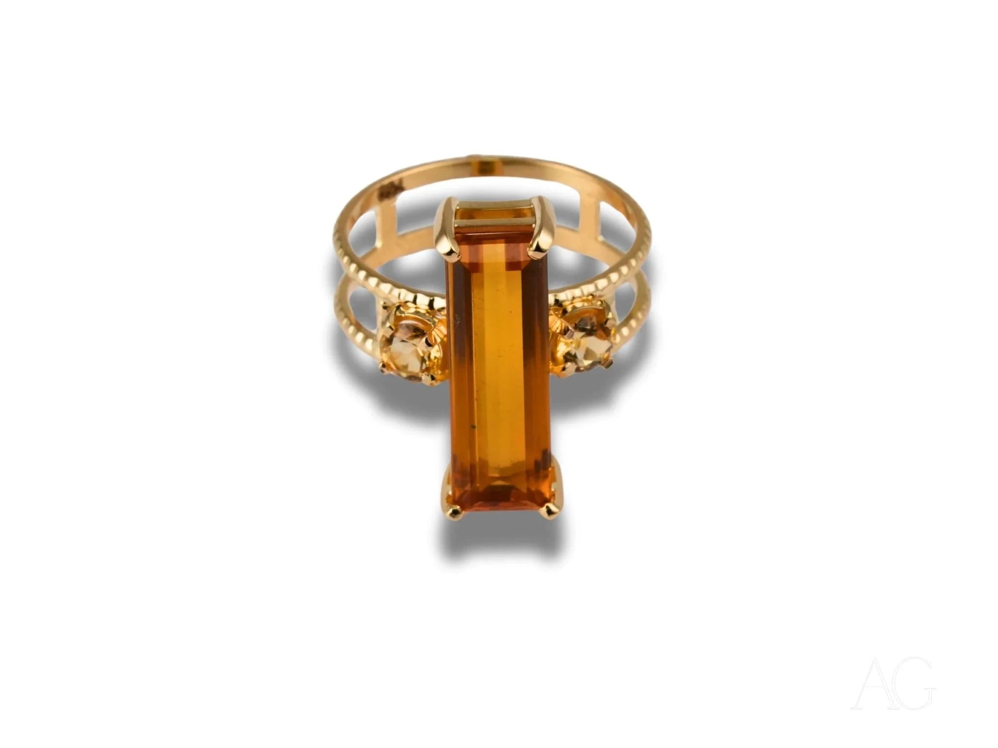 18K Gold Citrine Ring for Women - Solar Aura Collection | Elegant Birthstone Jewelry Gift for Birthday, Anniversary & Special Occasions