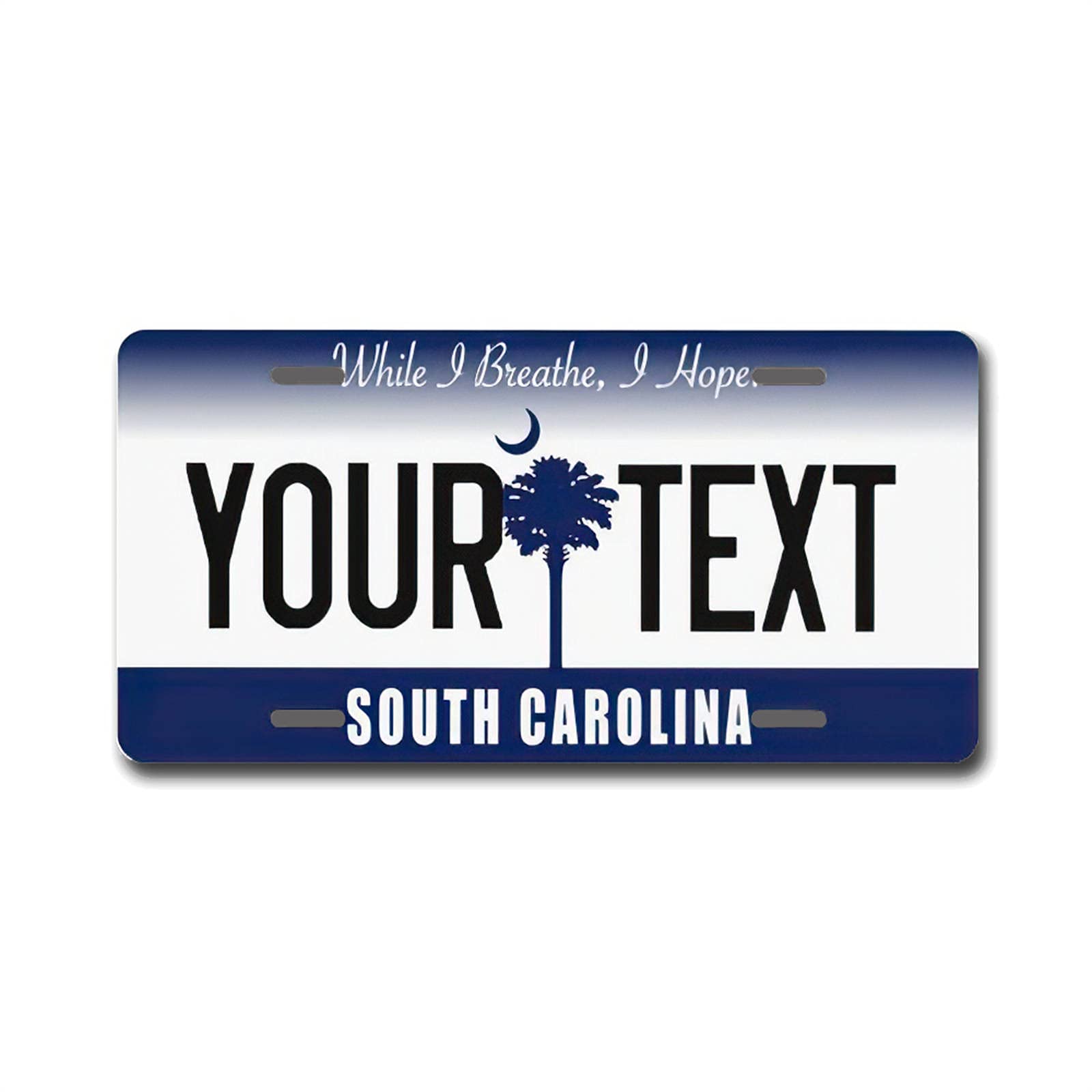 Custom Personalized South Carolina License Plate - 6x12 Inch Aluminum Metal Car Tag for Front Bumper | Unique Gift for Car Enthusiasts & State Pride | Perfect for Cars, Trucks, Motorcycles & Garage Decor