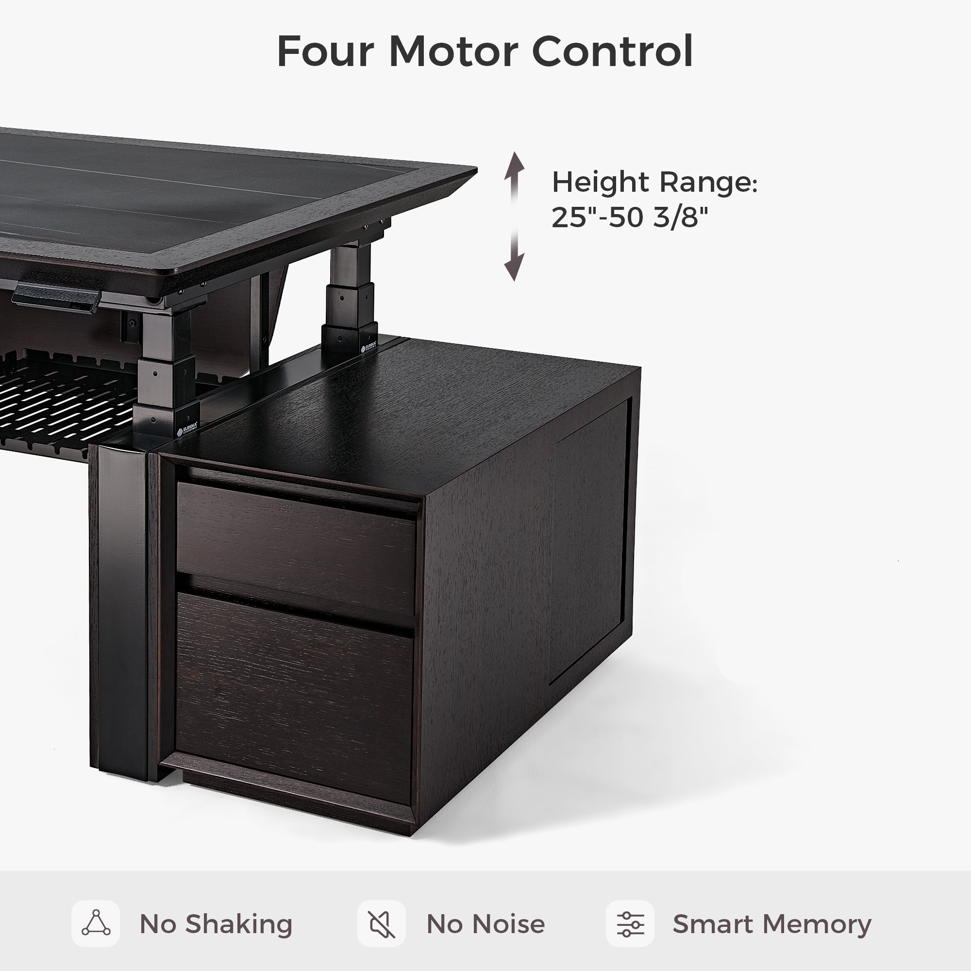 Zen Classic Executive Standing Desk - Adjustable Height Electric Standing Desk for Home & Office, Ergonomic Workspace Solution for Better Posture & Productivity | Perfect for Remote Work, Gaming & Study