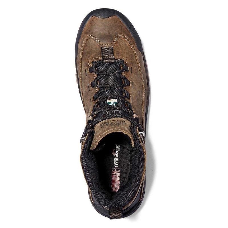 Kodiak Quest Bound Mid Men's 6 Inch Waterproof Composite Toe Work Boots - Brown (KD0A4TELA62) | Durable Safety Shoes for Construction, Hiking & Outdoor Work