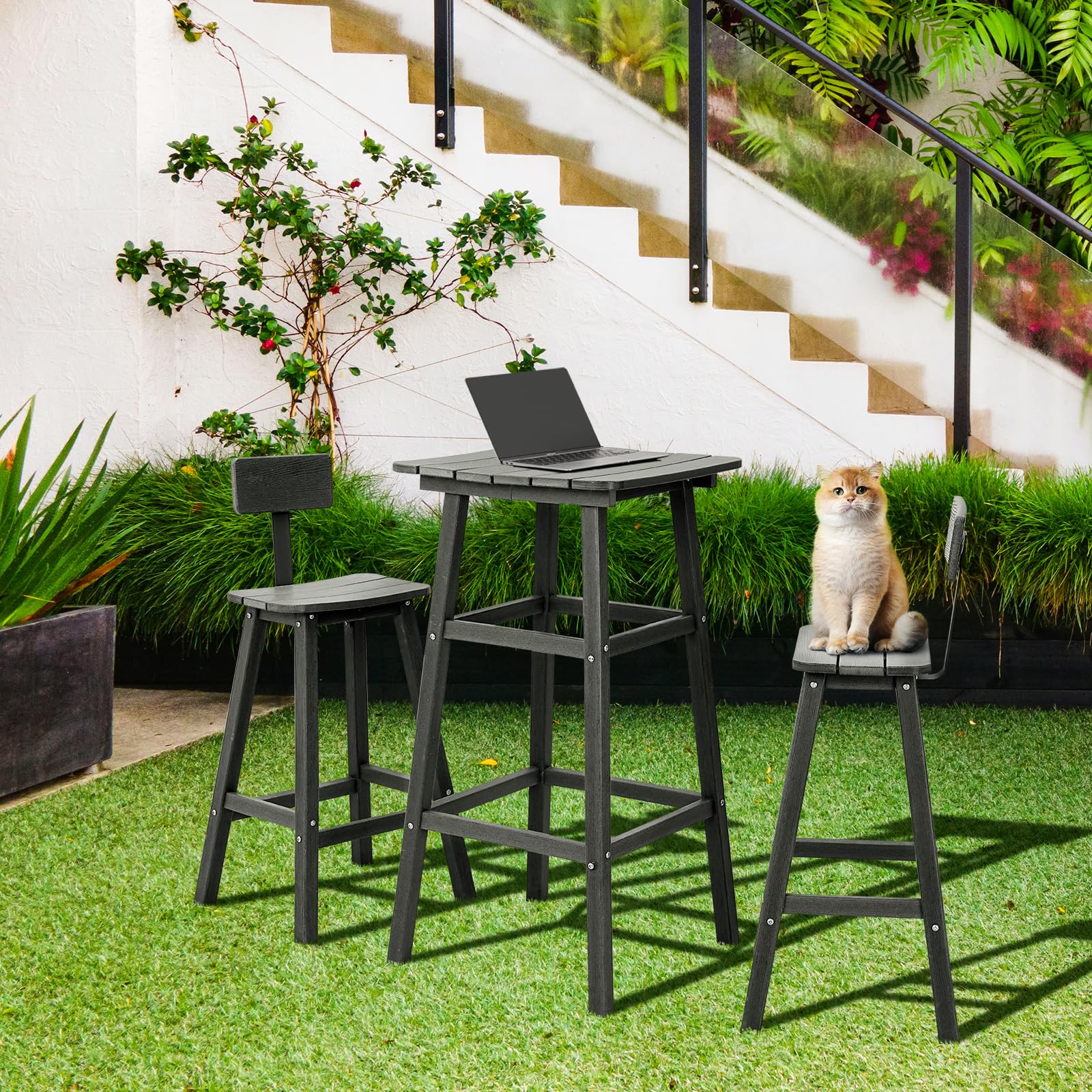 Premium HDPE Outdoor Bar Table - Weather-Resistant Patio Table for Spas, Cafes, Pools, Hotels & Resorts - Perfect for Balconies, Decks and Poolside Lounging