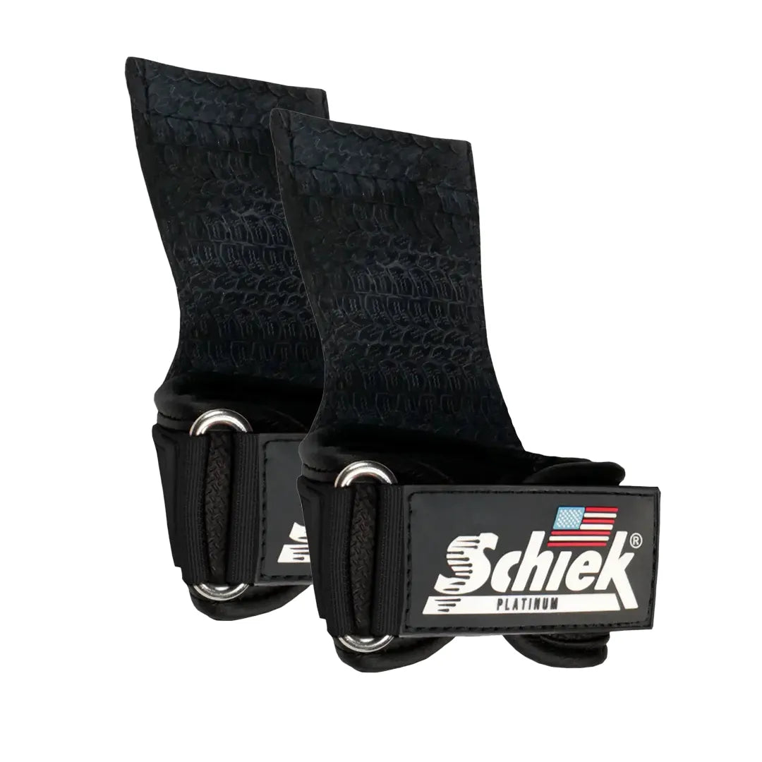 Schiek 1907 Platinum Edition Ultimate Grips - Premium Black Weightlifting Gloves for Gym, CrossFit & Powerlifting - Enhance Grip & Reduce Calluses During Workouts