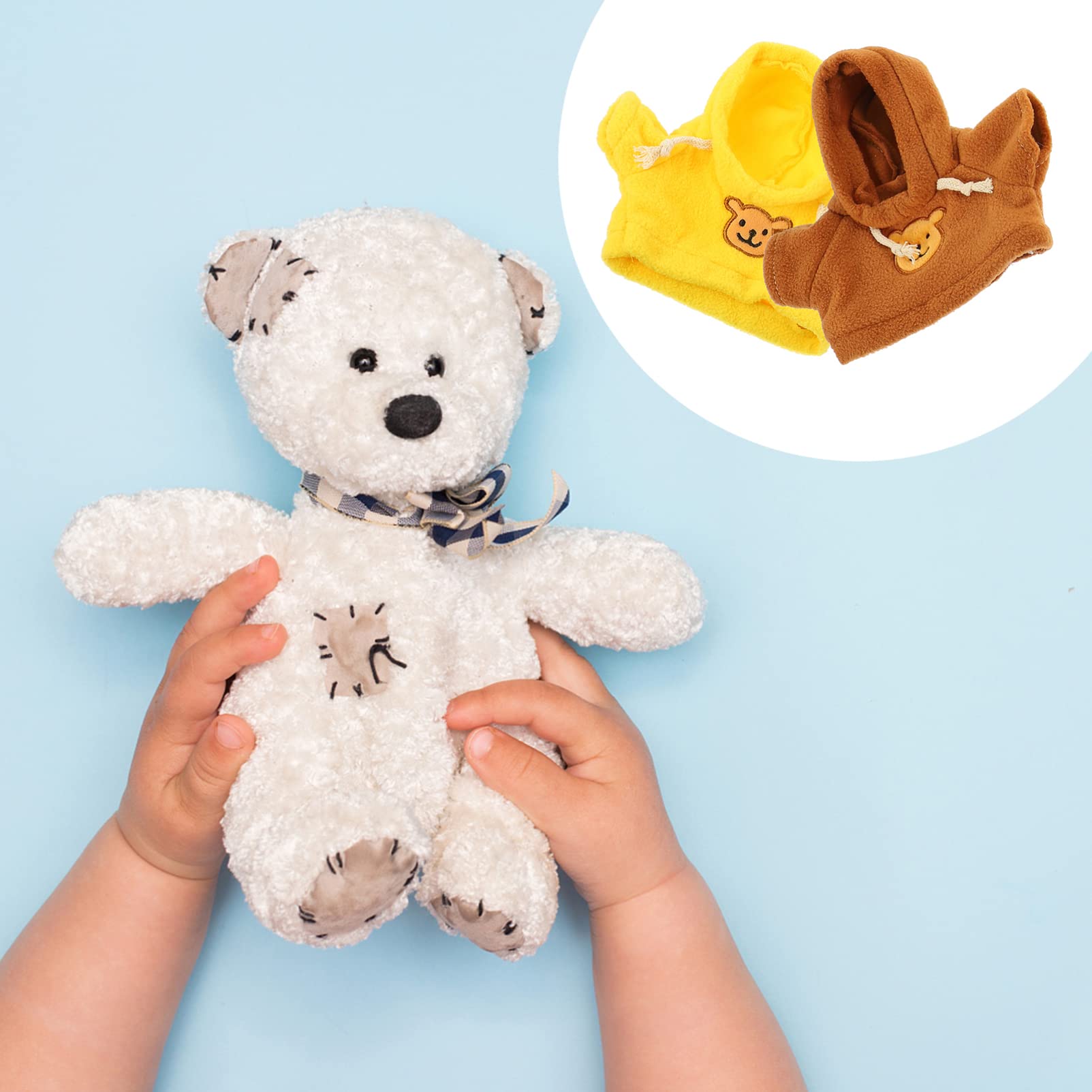 2pcs Plush Doll Clothes for Kids & Stuffed Animals - Cute Bear & Dog Outfits for Decor