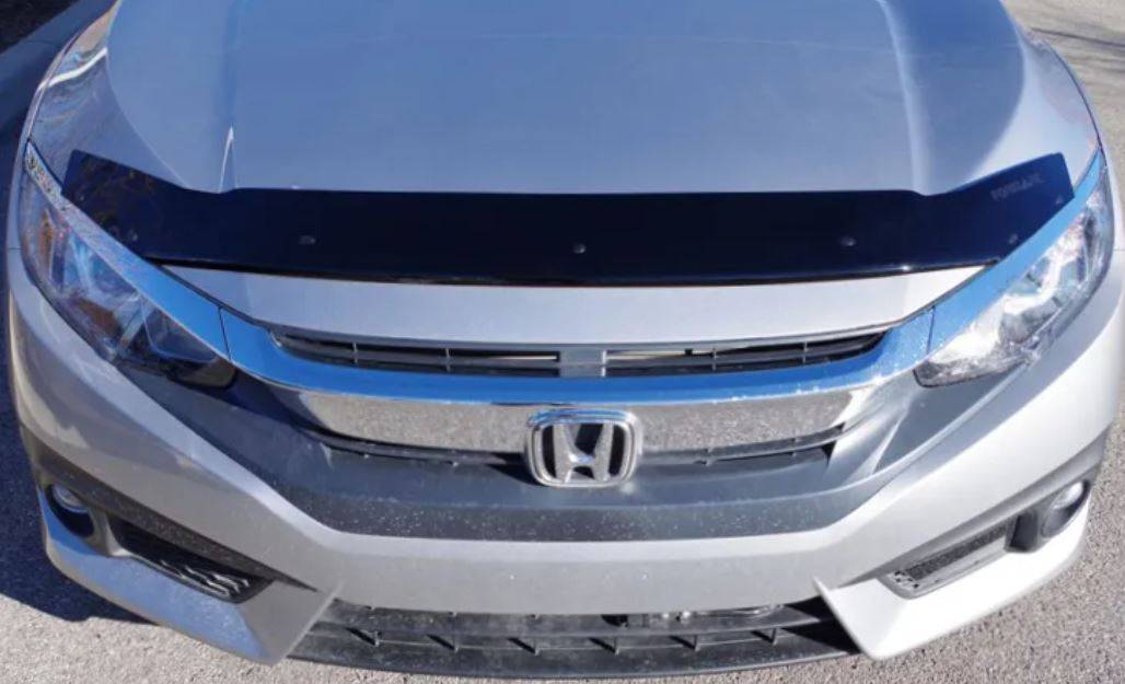 2016-2021 Honda Civic Sedan 4-Door Hood Deflector Bug Shield - Durable Hood Protector & Windshield Guard for Highway Driving & Road Trips