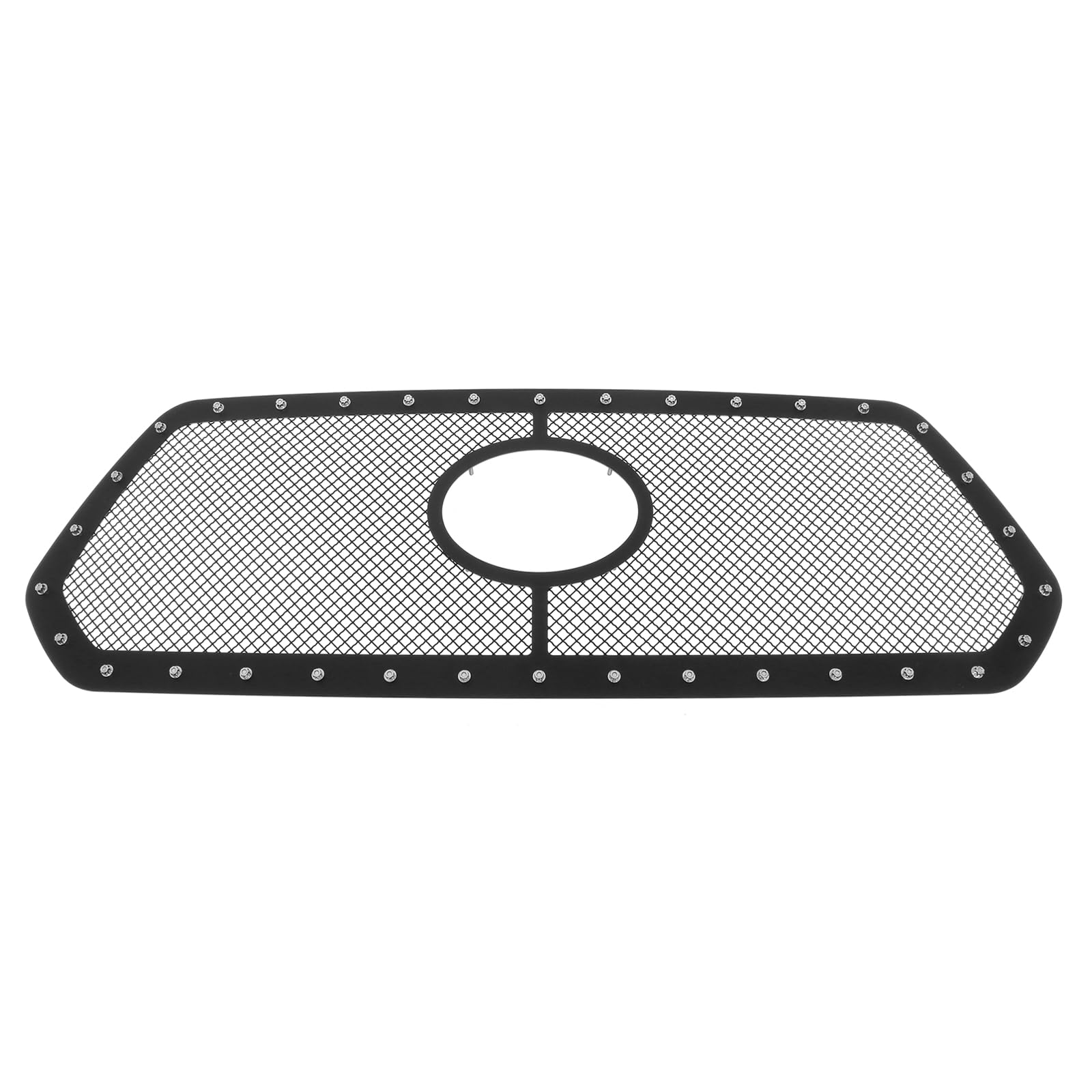 Premium Black Stainless Steel Mesh Grille Insert with Rivet Studs - Compatible with 2018-2019 Toyota Tacoma (Front Sensor & TSS Ready) - N19-H1306LT - Upgrade Your Truck's Style & Protection