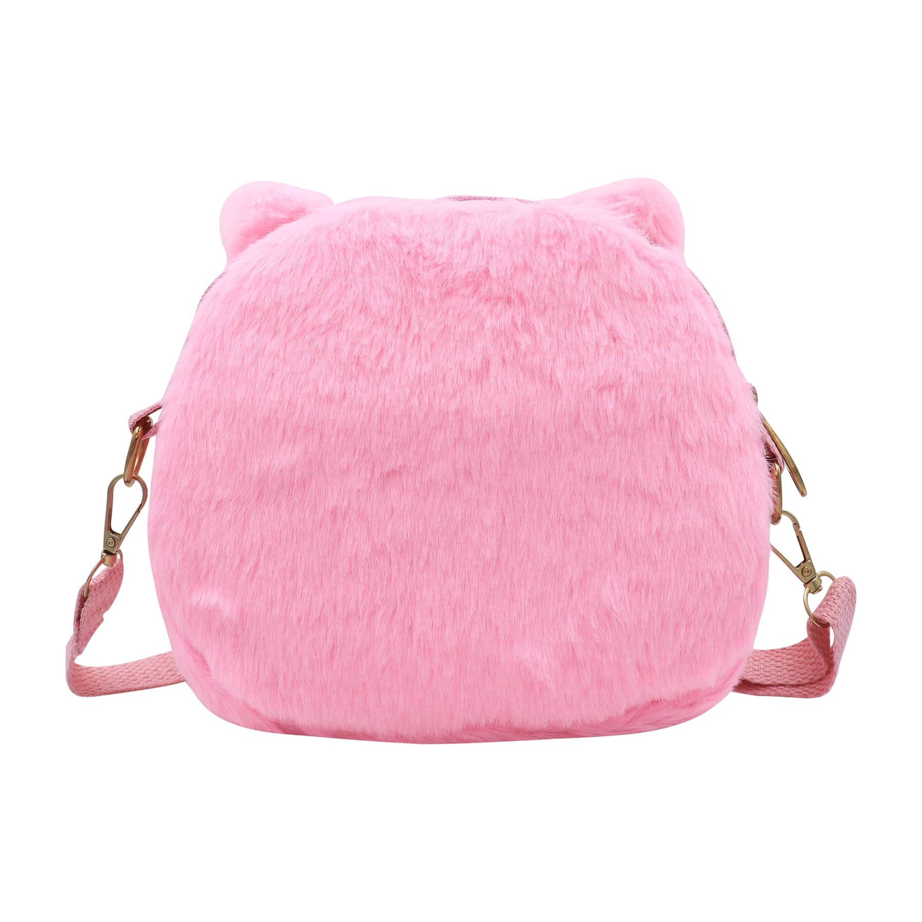 Adorable Pink Fluffy Cat Crossbody Bag for Women - Kawaii Plush Shoulder Purse, Small Animal Messenger Satchel - Perfect for Casual Outings, Cosplay & Gifts