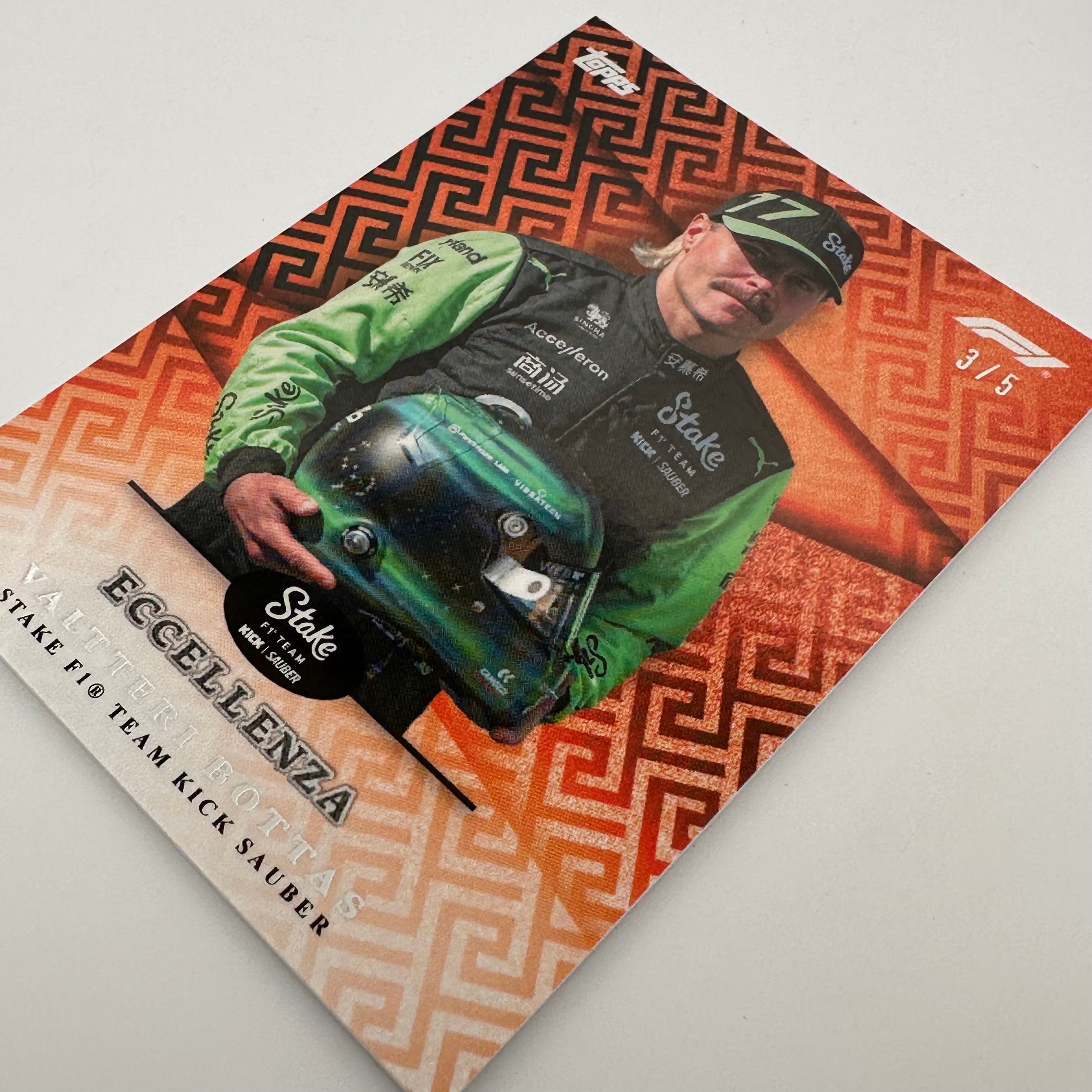 2024 Topps Eccellenza F1 Valtteri Bottas Orange Driver Card - Perfect for F1 Collectors and Racing Fans