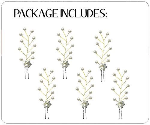 Elegant White Bridal Hair Pins with Artificial Flowers & Pearls - Women's Wedding Hair Accessories (Pack of 1) | Perfect for Bridal Showers, Weddings & Special Occasions