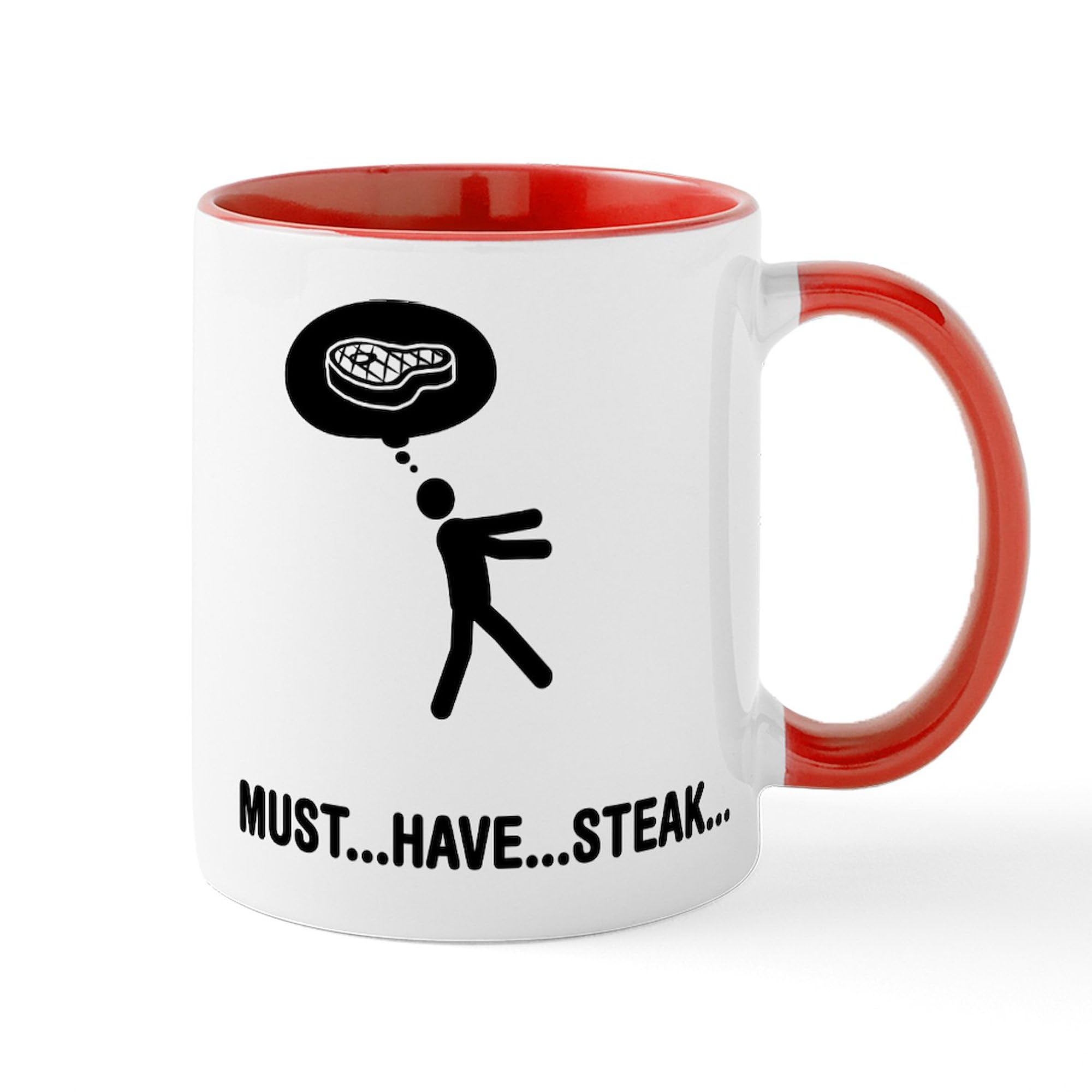 Steak Lover Ceramic Coffee Mug 11oz (325ml) - Perfect for BBQ Parties, Father's Day Gifts & Meat Lovers