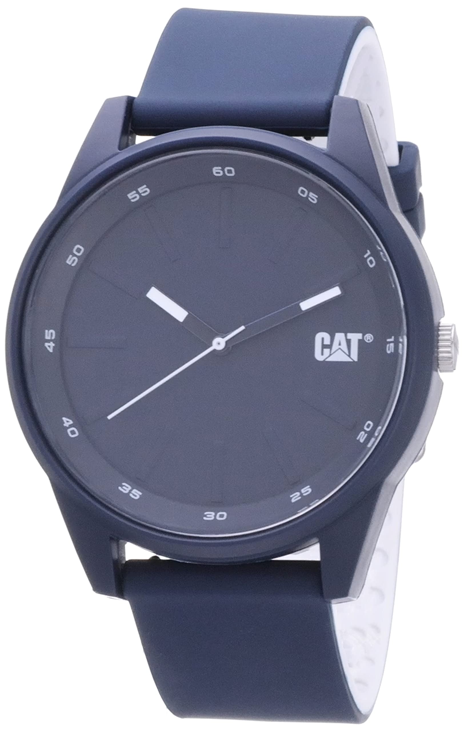 Men's Blue Cat Insignia Watch - 42mm ABS Case, Blue Silicone Strap & Dial - Perfect for Casual Wear, Office & Everyday Use