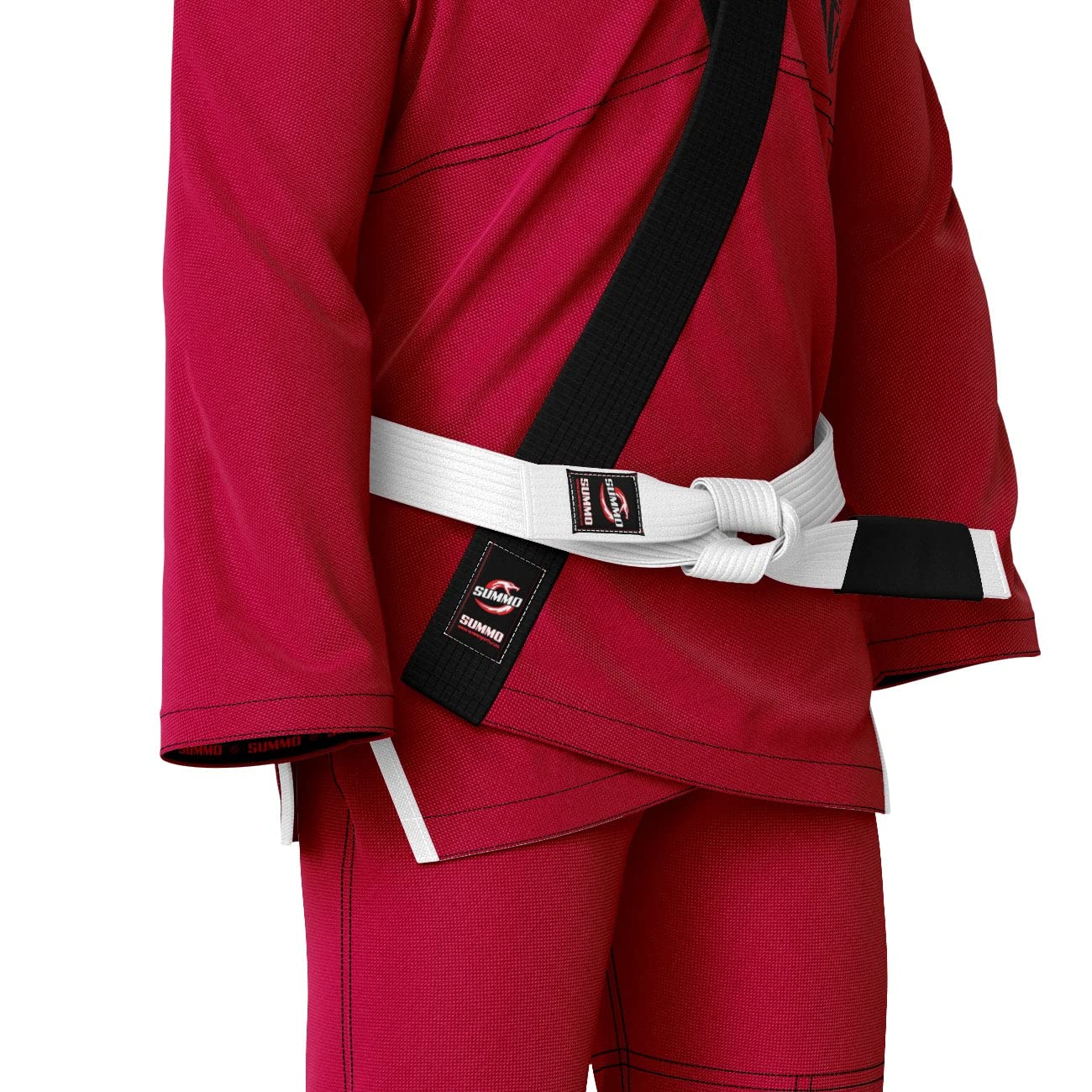 Summo Defender Red BJJ Gi - Premium Brazilian Jiu-Jitsu Uniform for Training & Competition - Lightweight & Durable for MMA, Grappling & No-Gi Transition