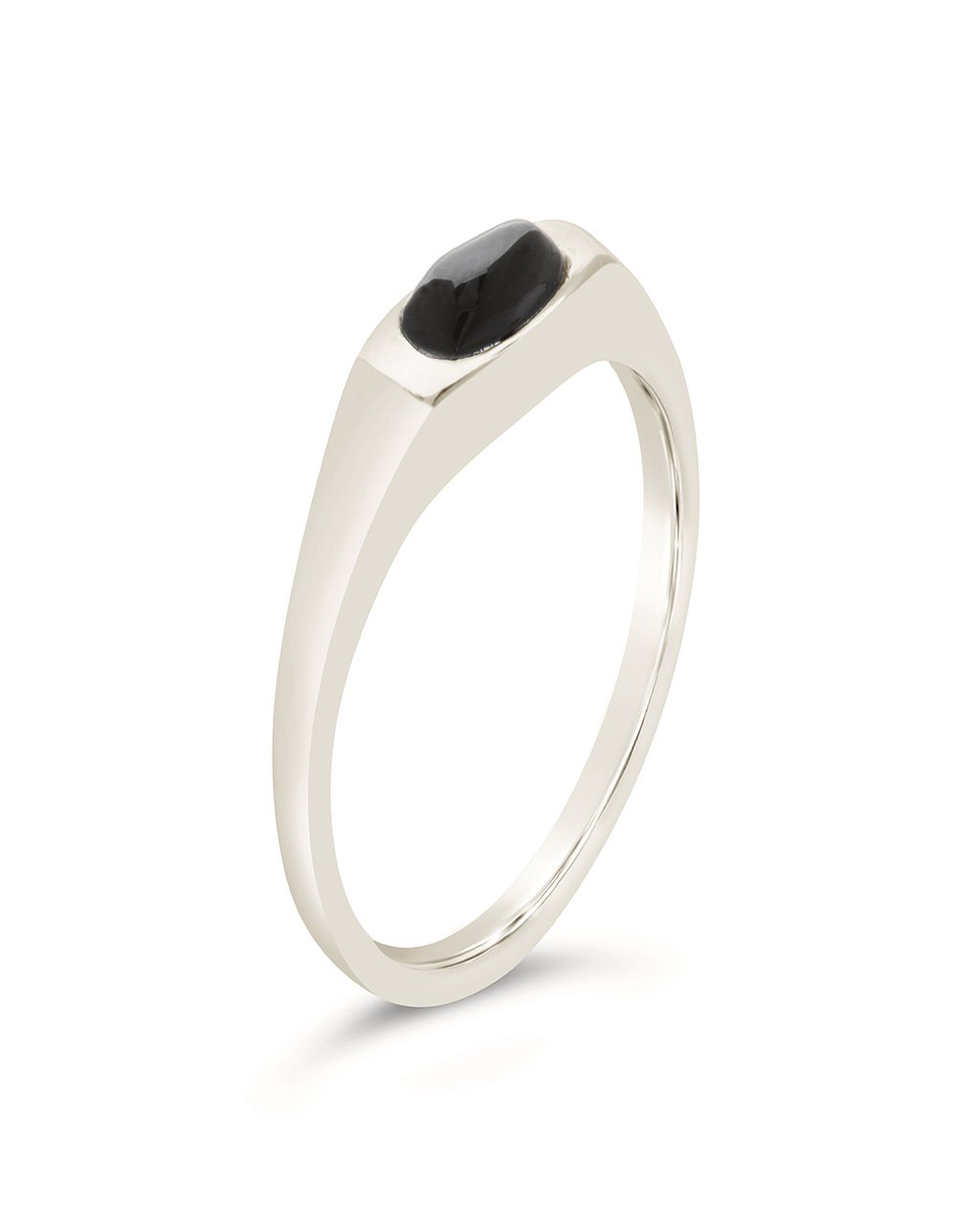 Black Onyx Signet Ring for Men - Sterling Silver 925 Men's Jewelry - Elegant Gothic Style Pinky Ring - Perfect for Gifts, Weddings & Formal Occasions